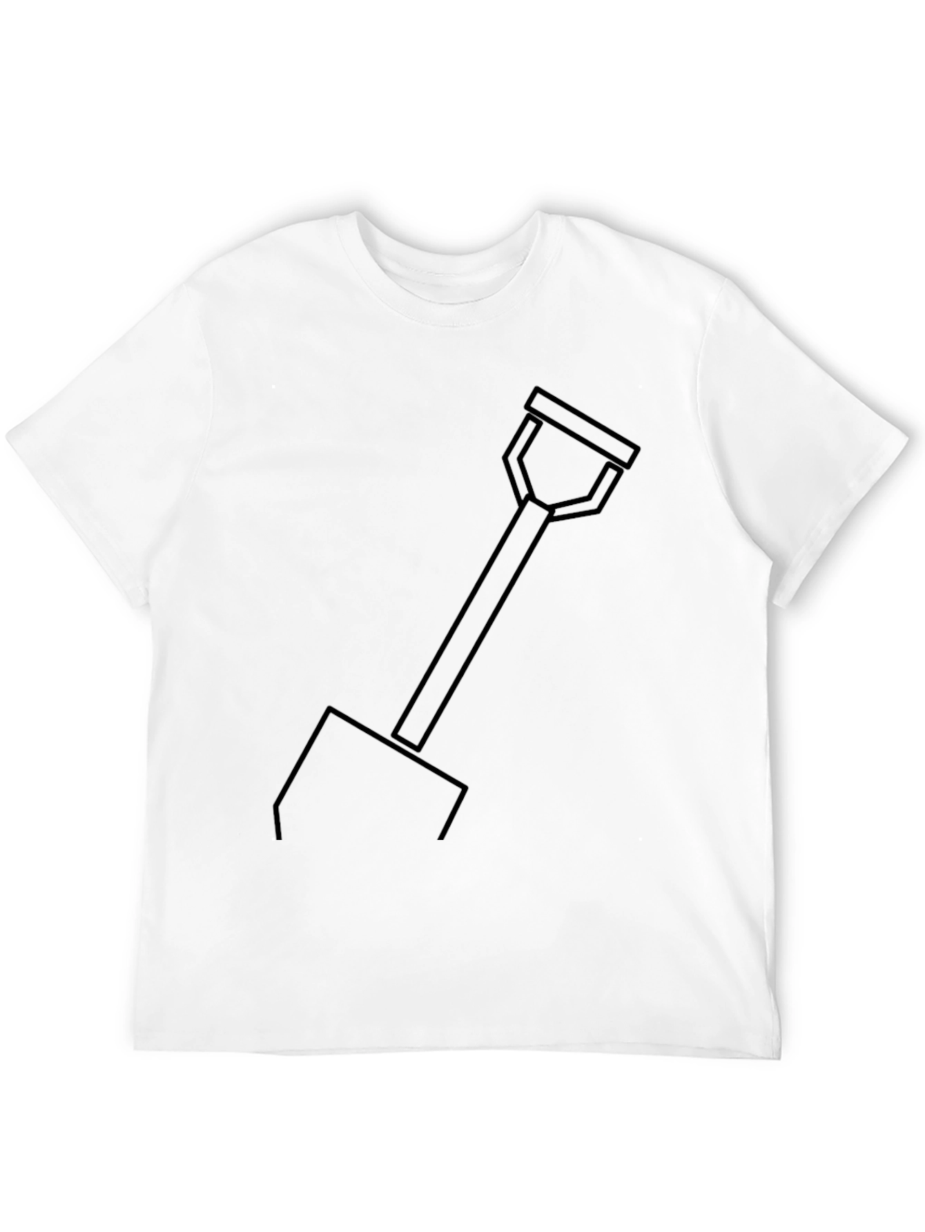 Minimalist Shovel Graphic Tee - Black Cotton