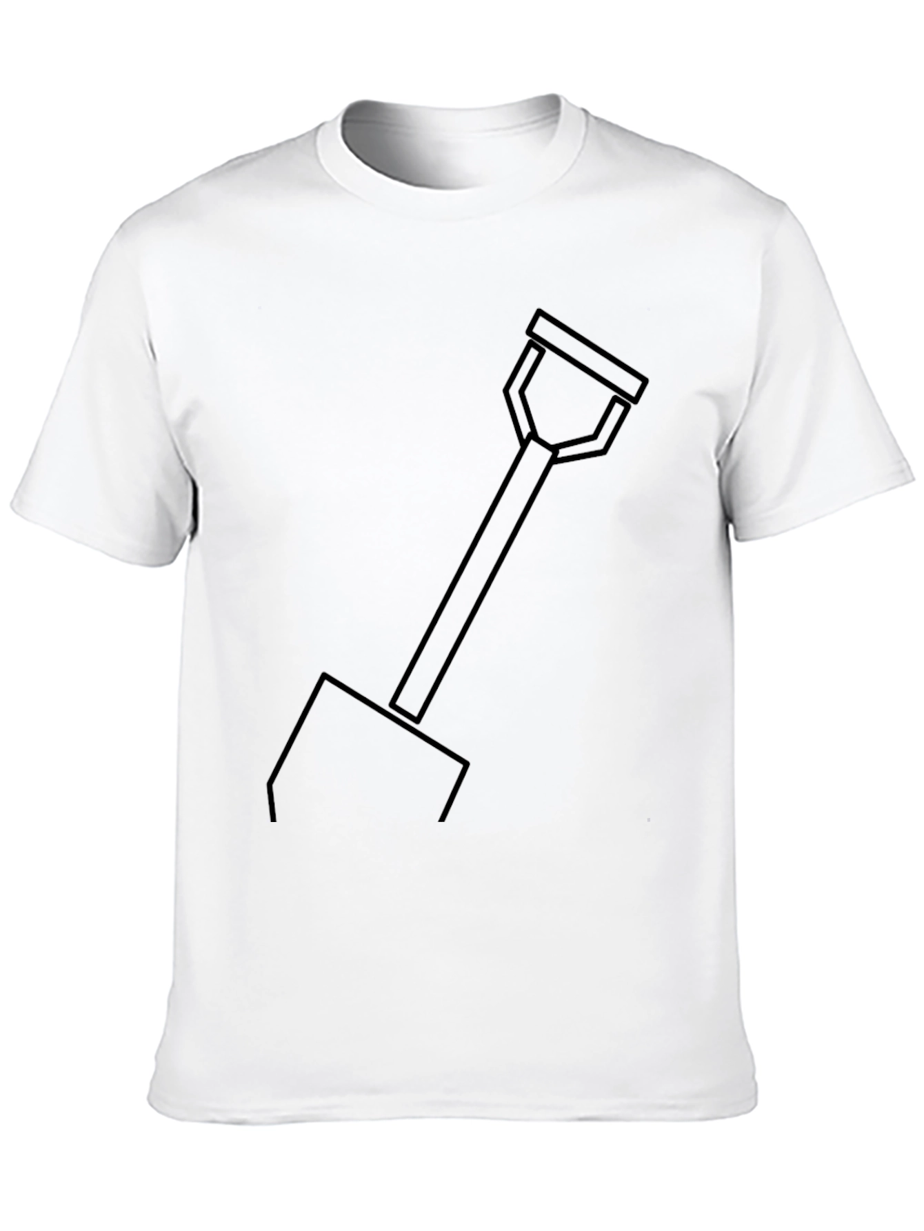 Minimalist Shovel Graphic Tee - Black Cotton
