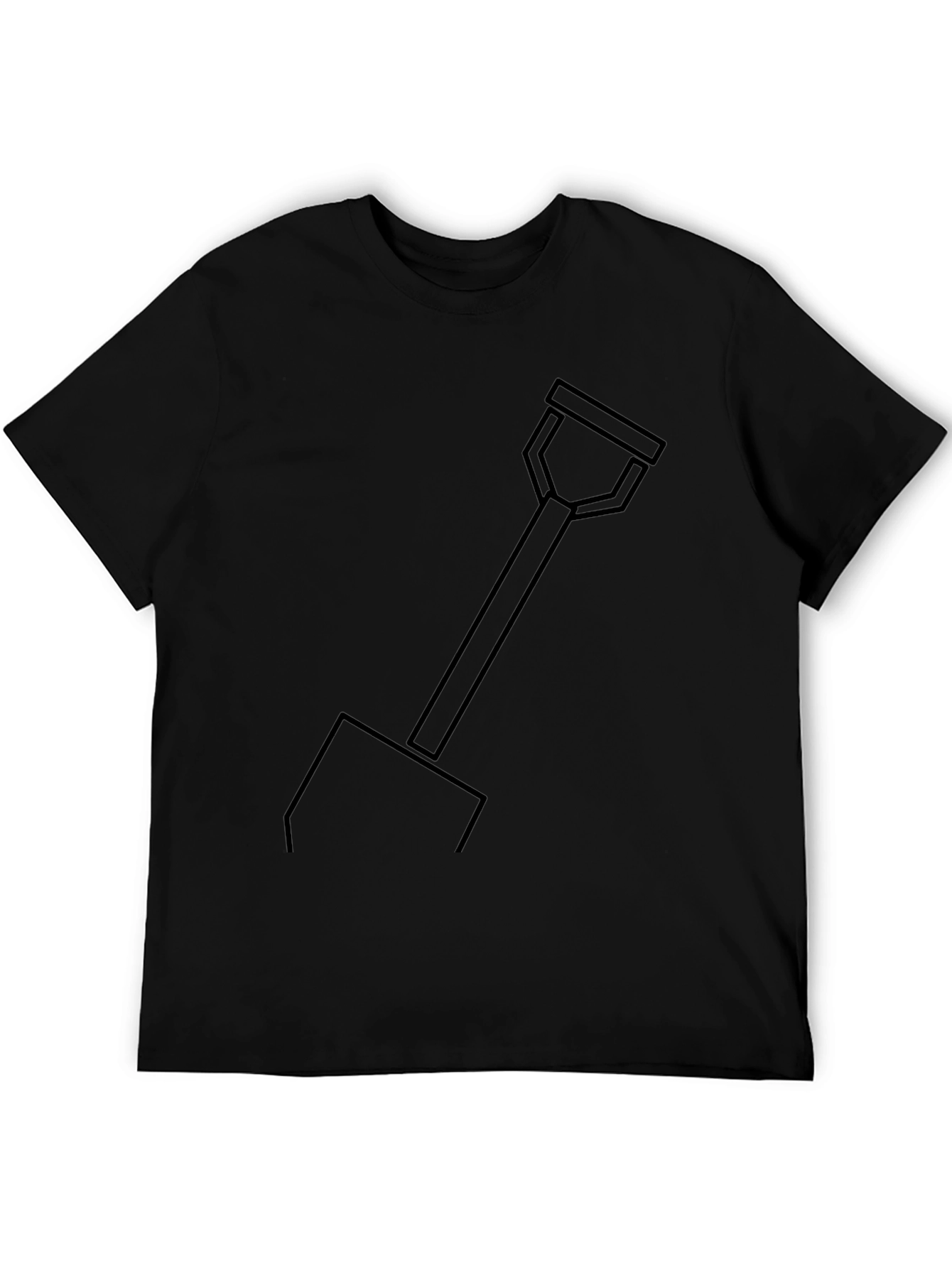 Minimalist Shovel Graphic Tee - Black Cotton
