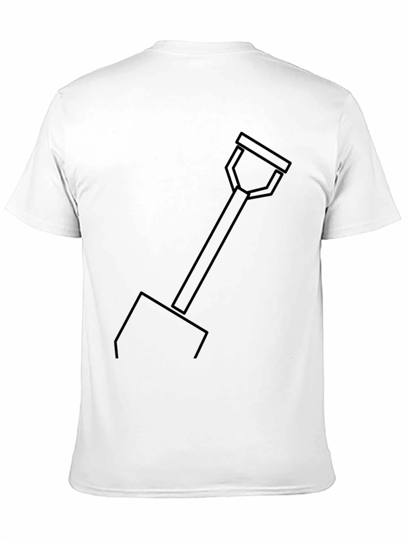 Minimalist Shovel Graphic Tee - Black Cotton