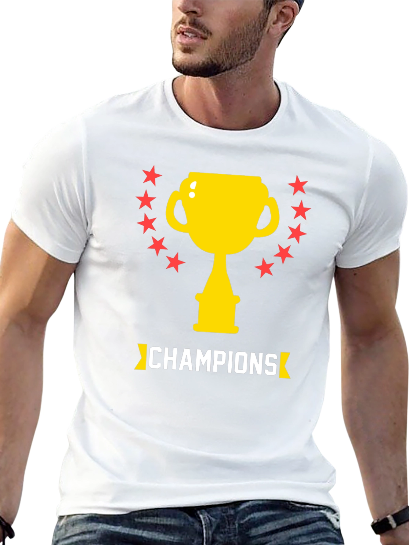 Champions Graphic Tee - Trophy & Stars Design