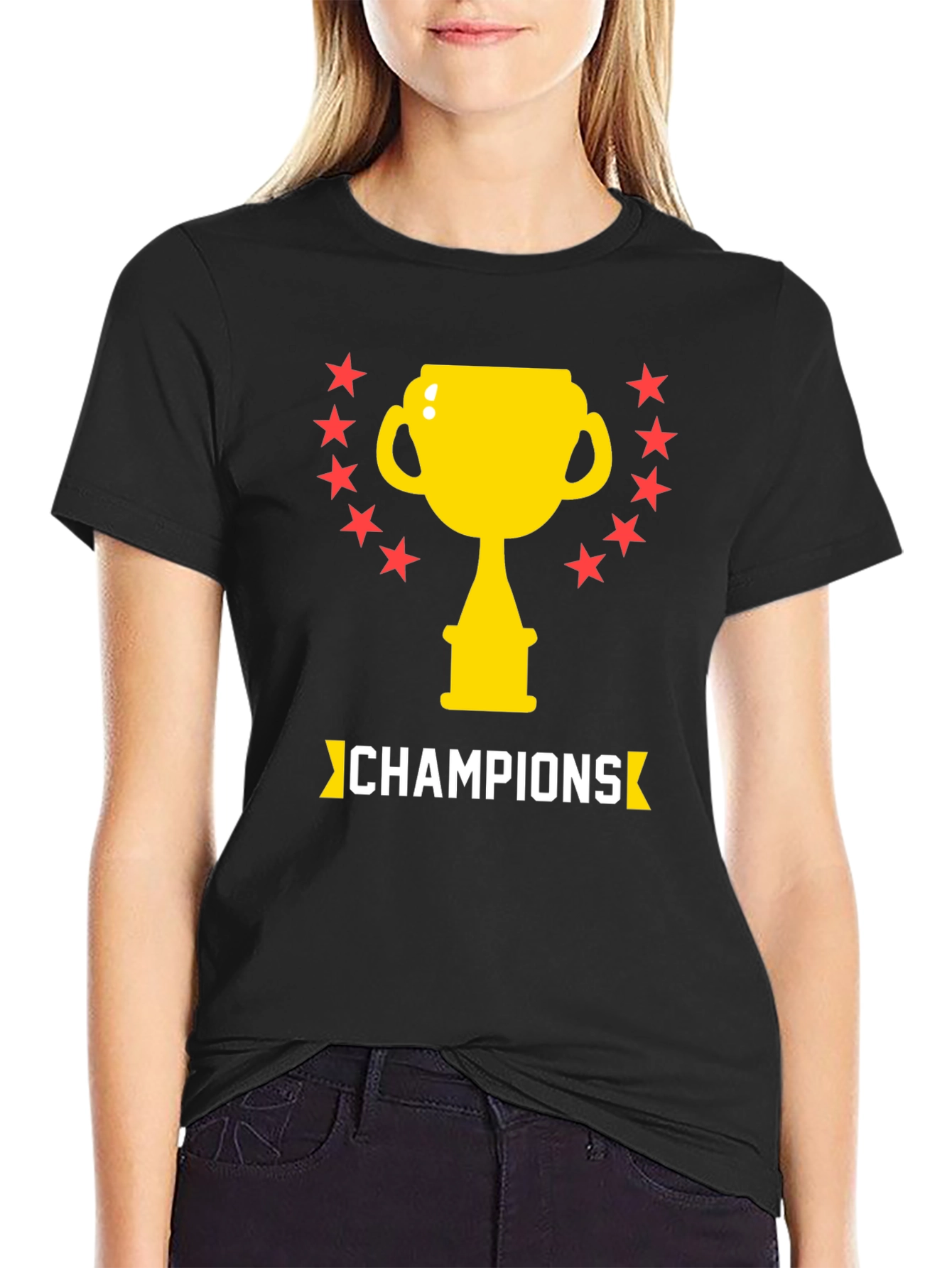 Champions Graphic Tee - Trophy & Stars Design