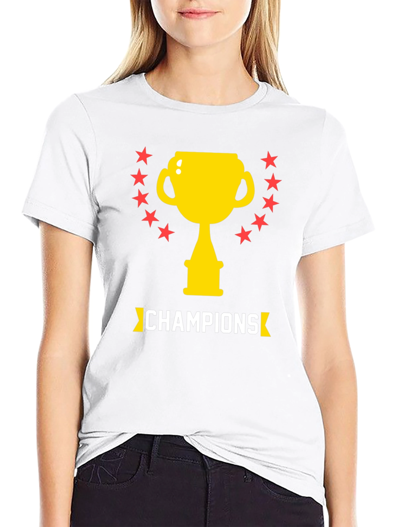 Champions Graphic Tee - Trophy & Stars Design