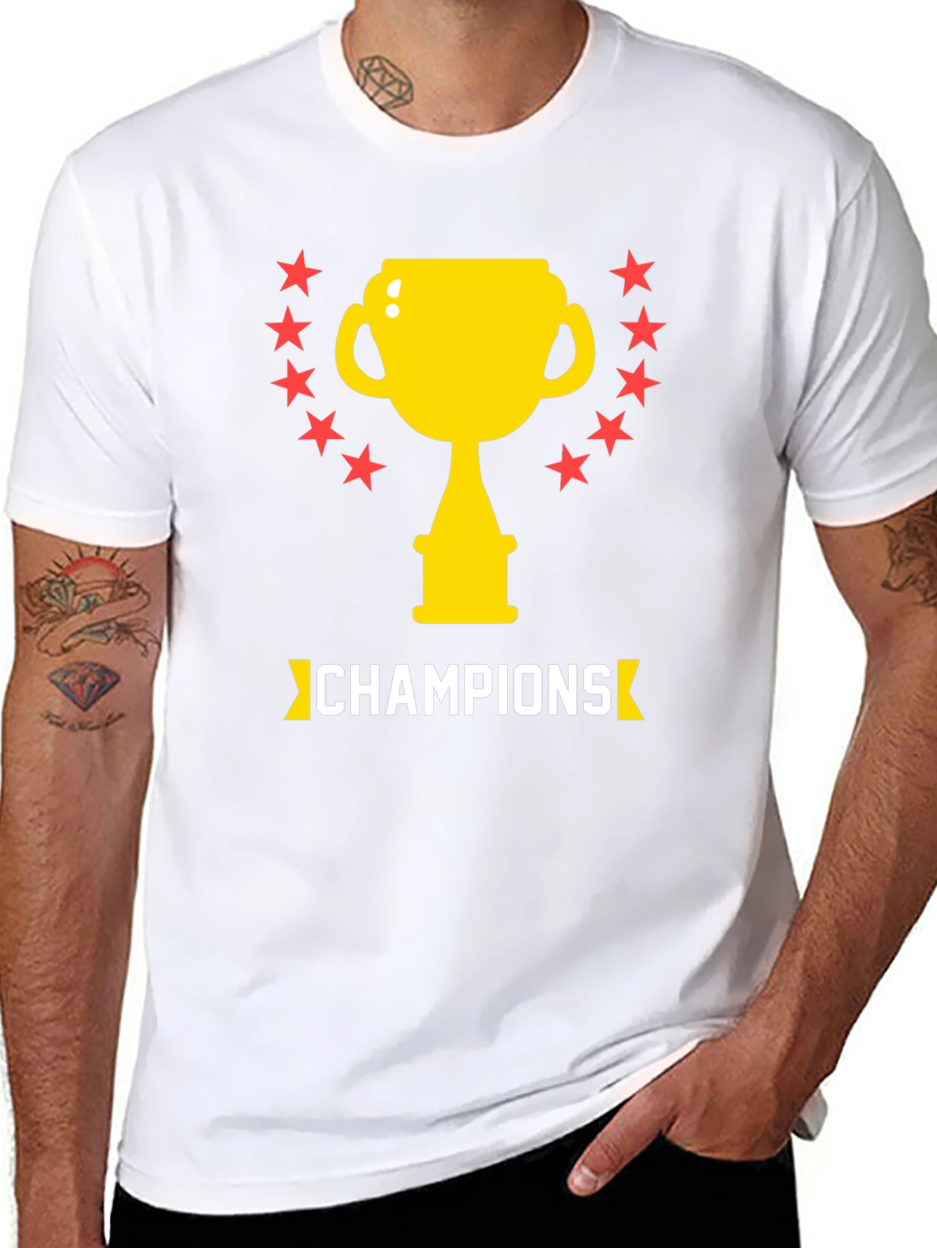 Champions Graphic Tee - Trophy & Stars Design