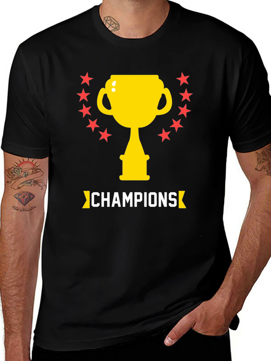 Champions Graphic Tee - Trophy & Stars Design