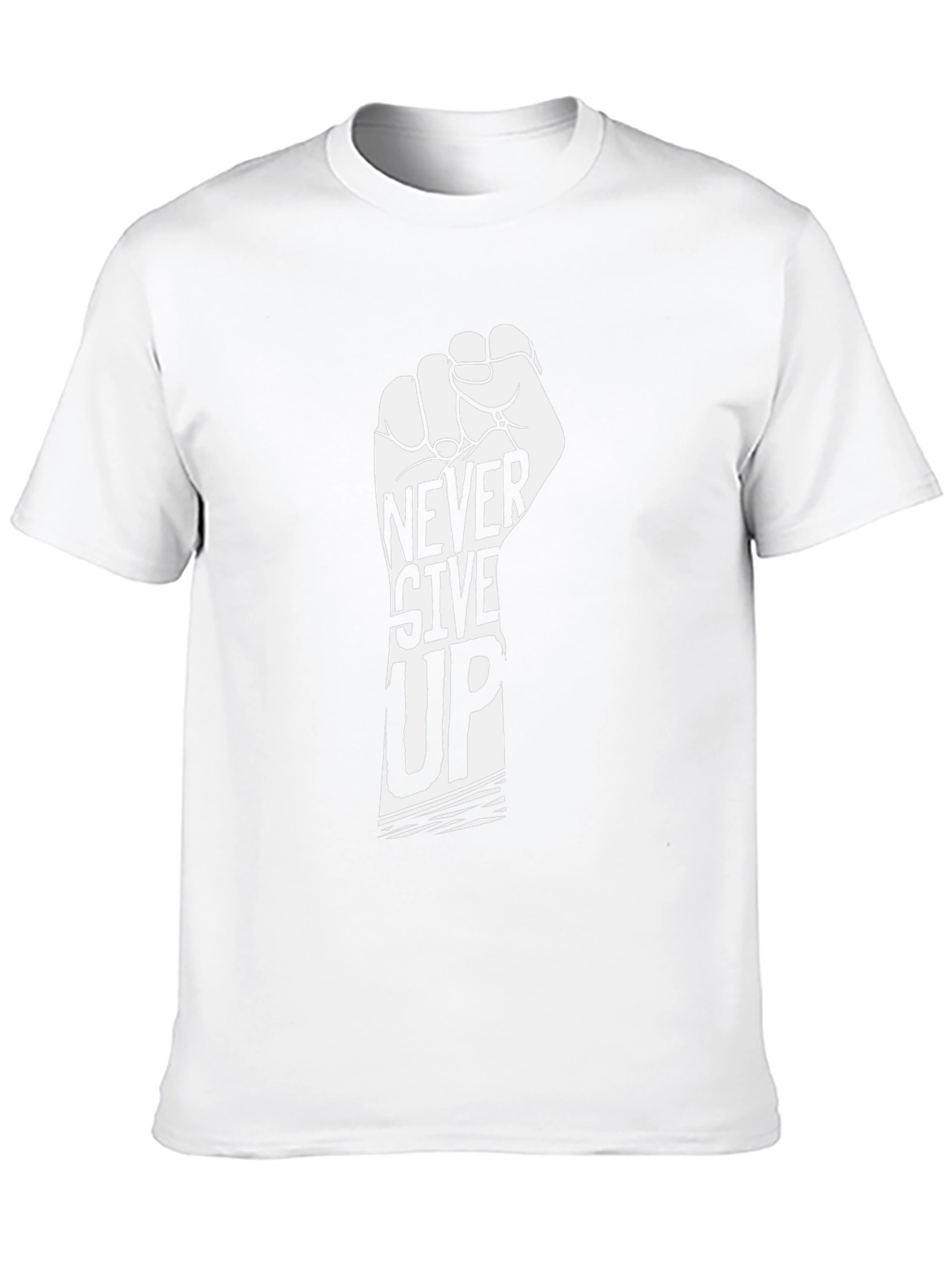 Never Give Up Graphic Tee - Motivational Black T-Shirt