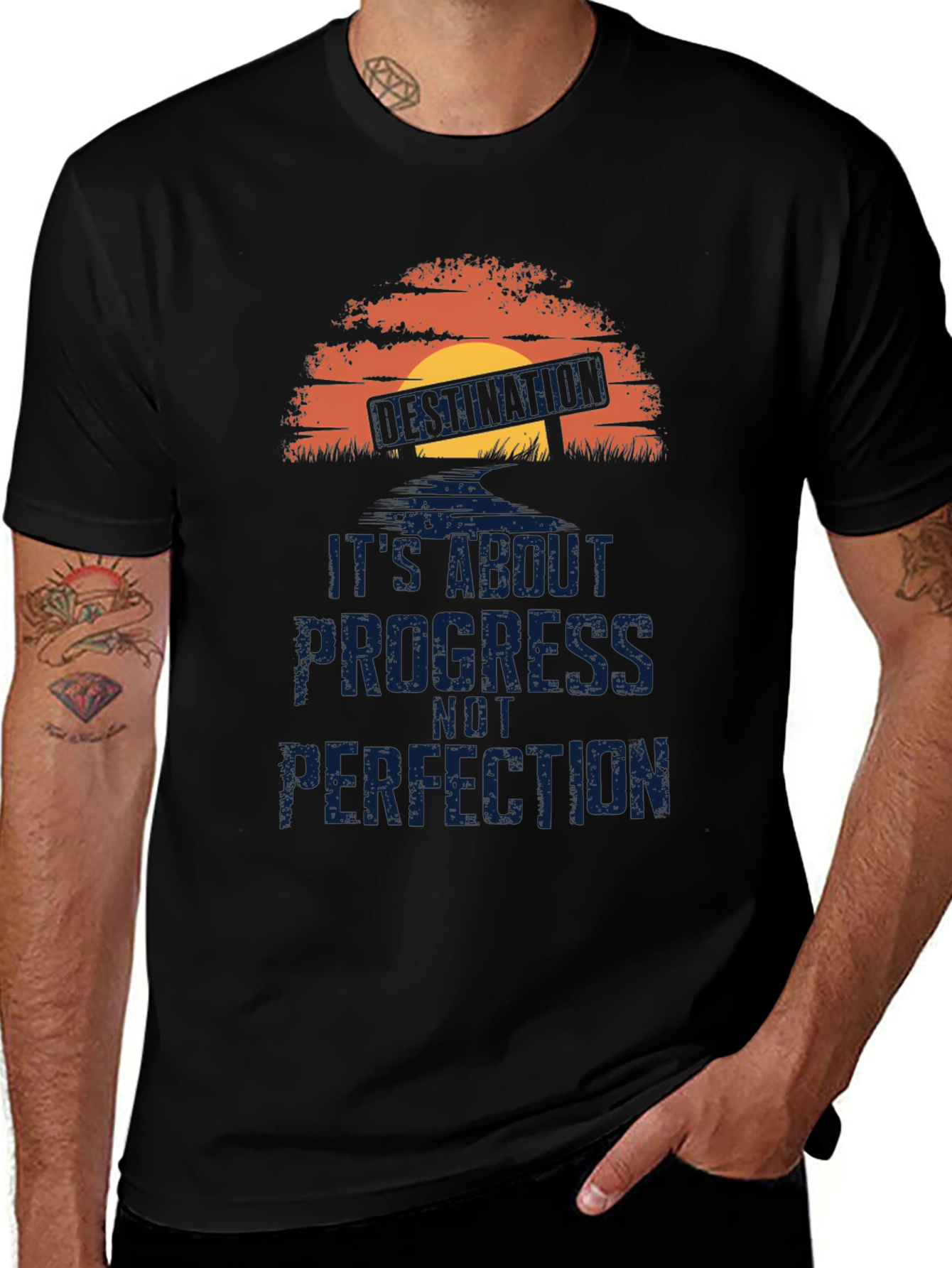 Progress Not Perfection T-Shirt - Motivational Graphic Tee