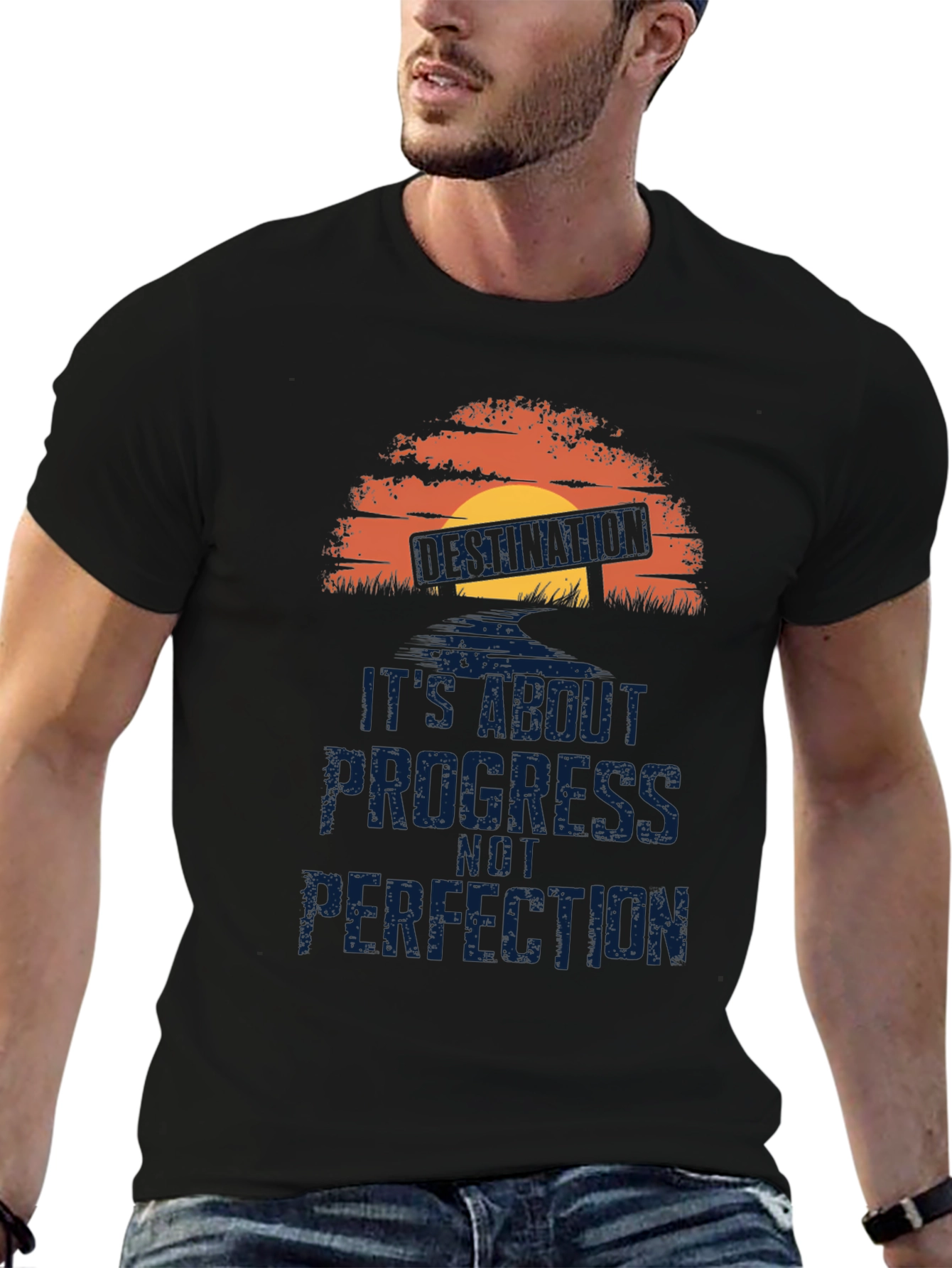 Progress Not Perfection T-Shirt - Motivational Graphic Tee