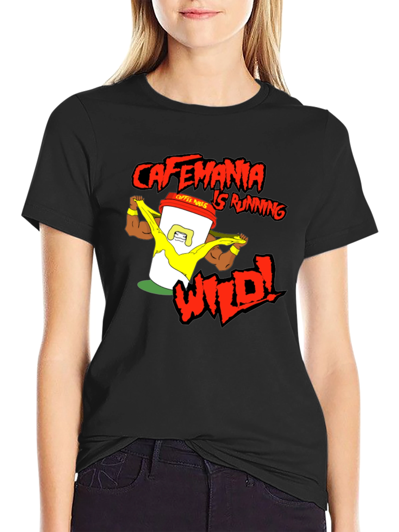 Cafemania Wild Black T-Shirt