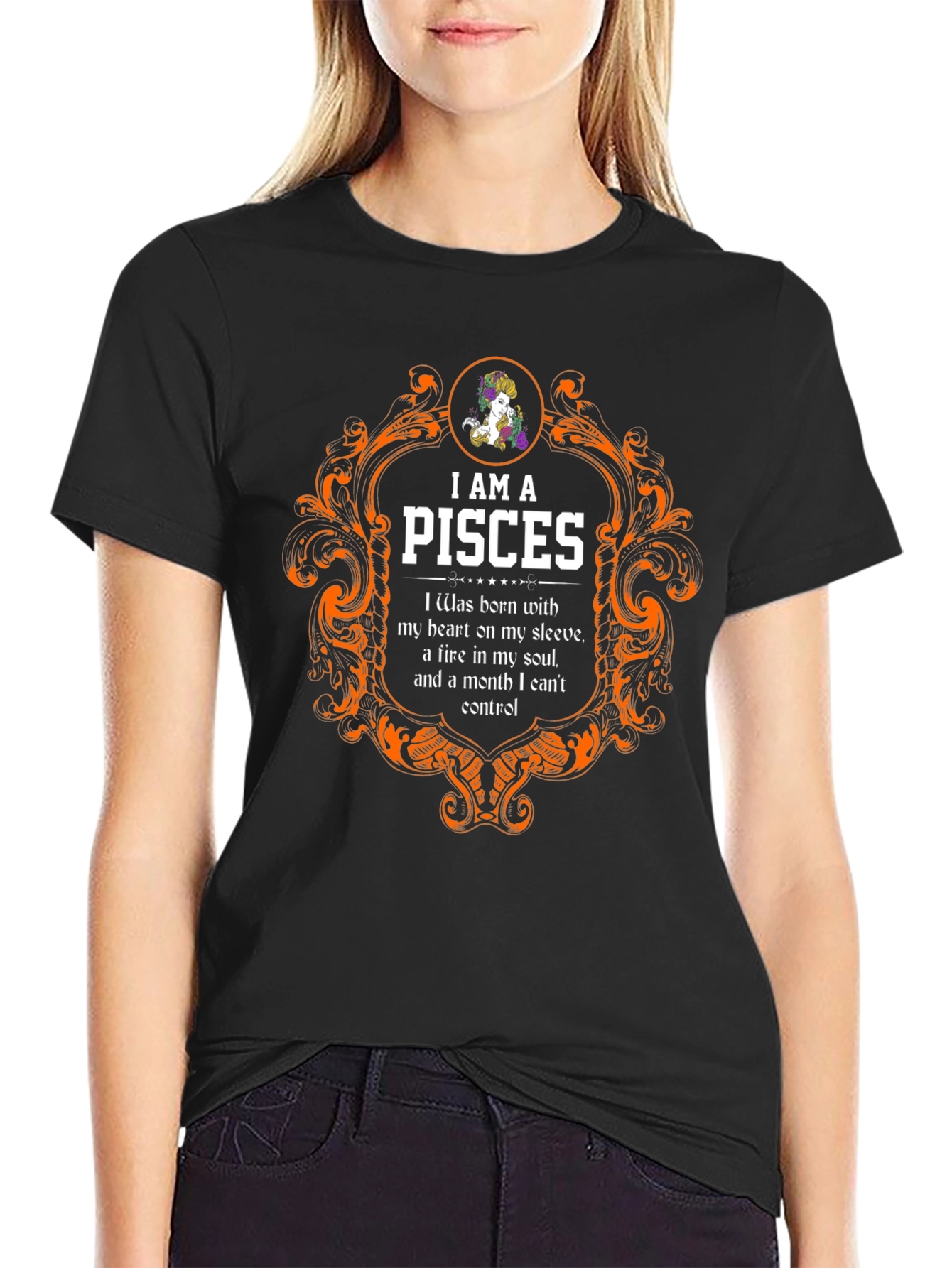 I AM A PISCES Zodiac Sign Black T-Shirt