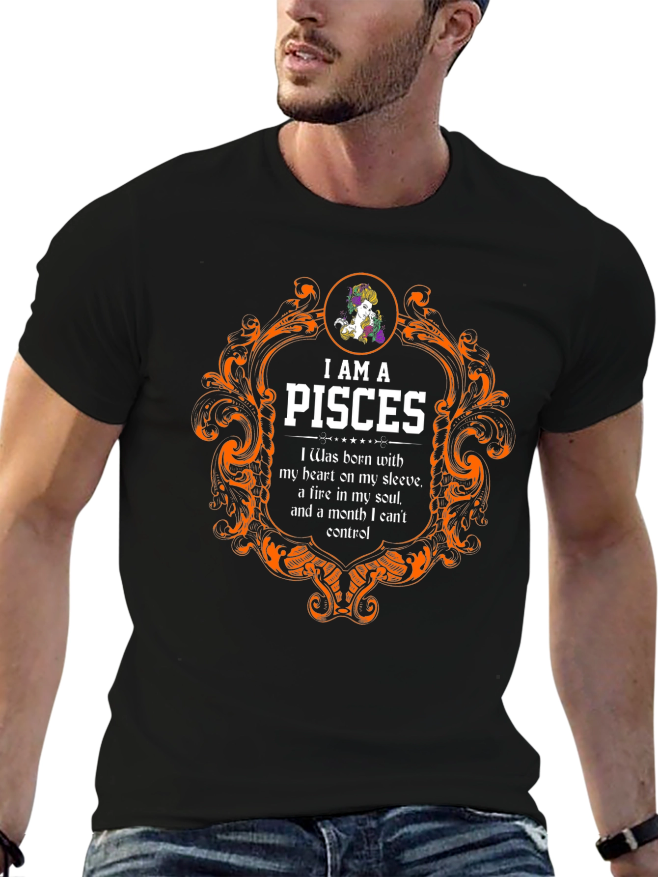 I AM A PISCES Zodiac Sign Black T-Shirt