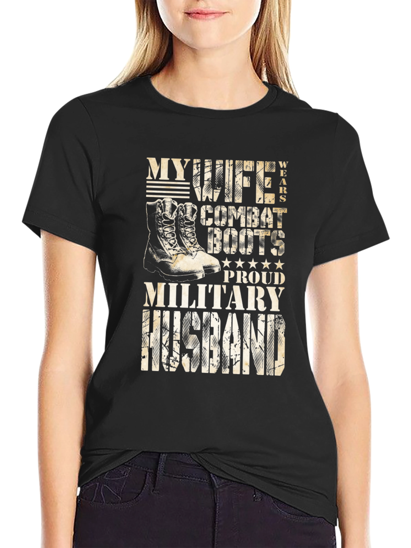 Military Husband Combat Boots T-Shirt