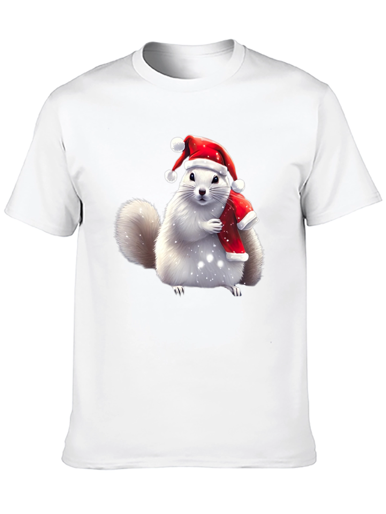Festive Squirrel Graphic Tee - Holiday Cheer
