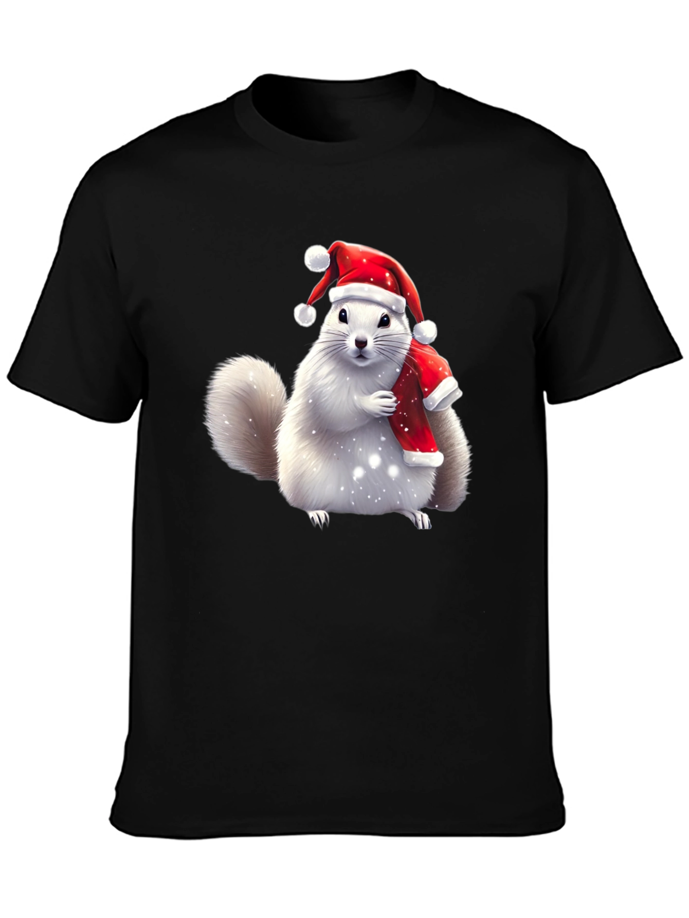 Festive Squirrel Graphic Tee - Holiday Cheer