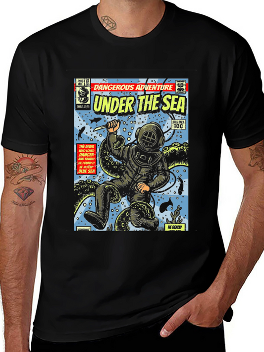 Retro Comic Book Under The Sea Graphic Tee