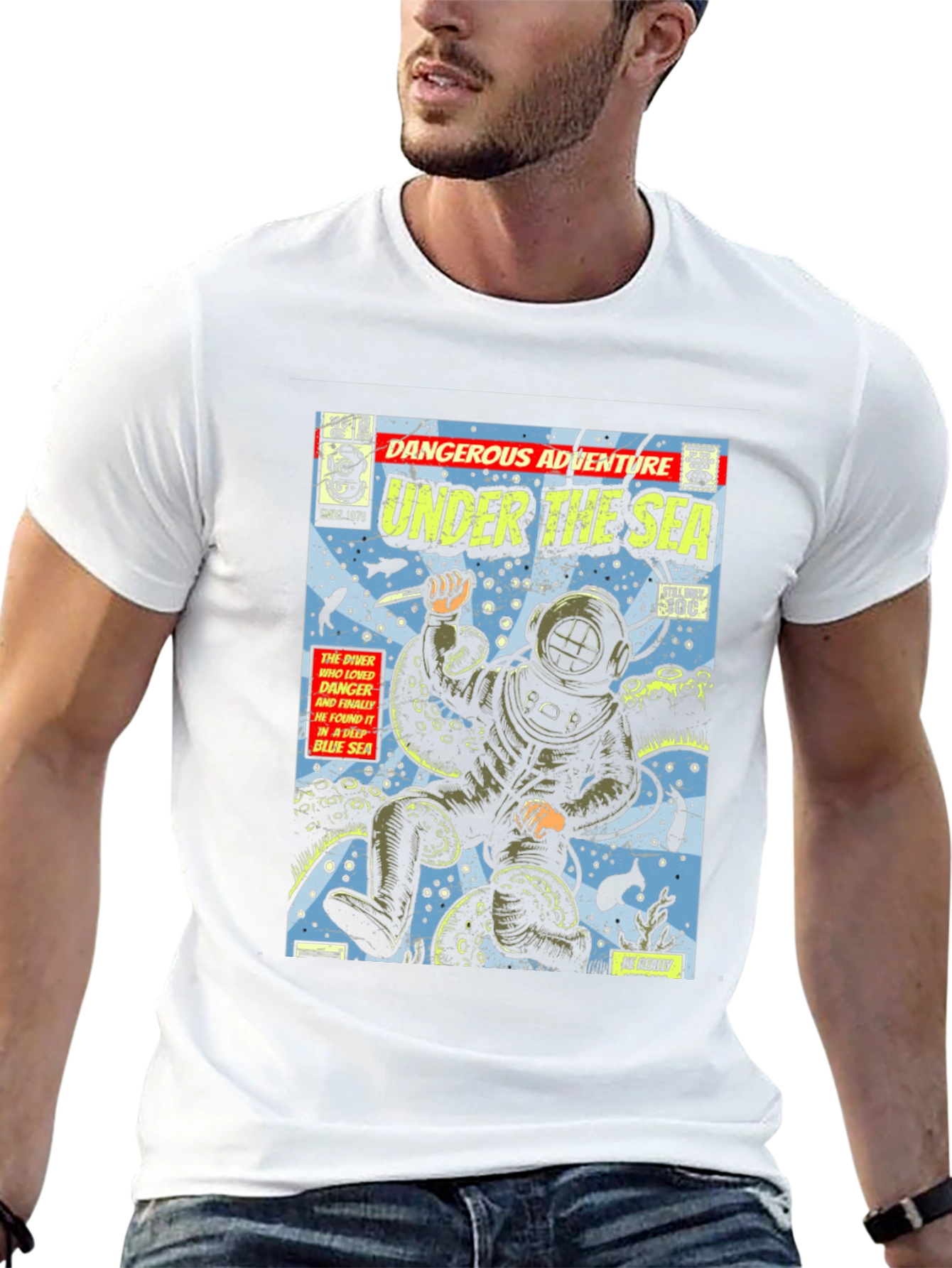 Retro Comic Book Under The Sea Graphic Tee