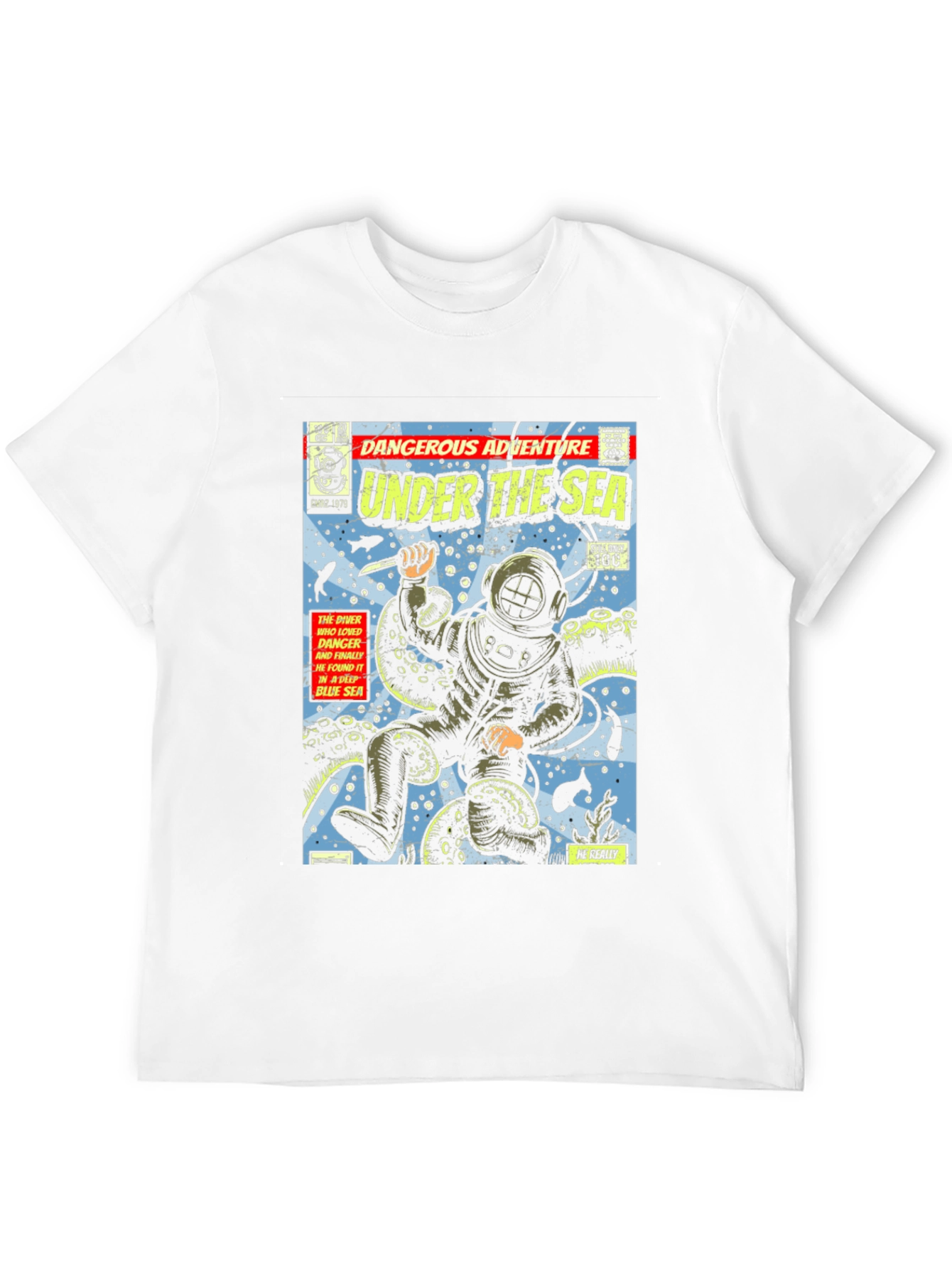 Retro Comic Book Under The Sea Graphic Tee