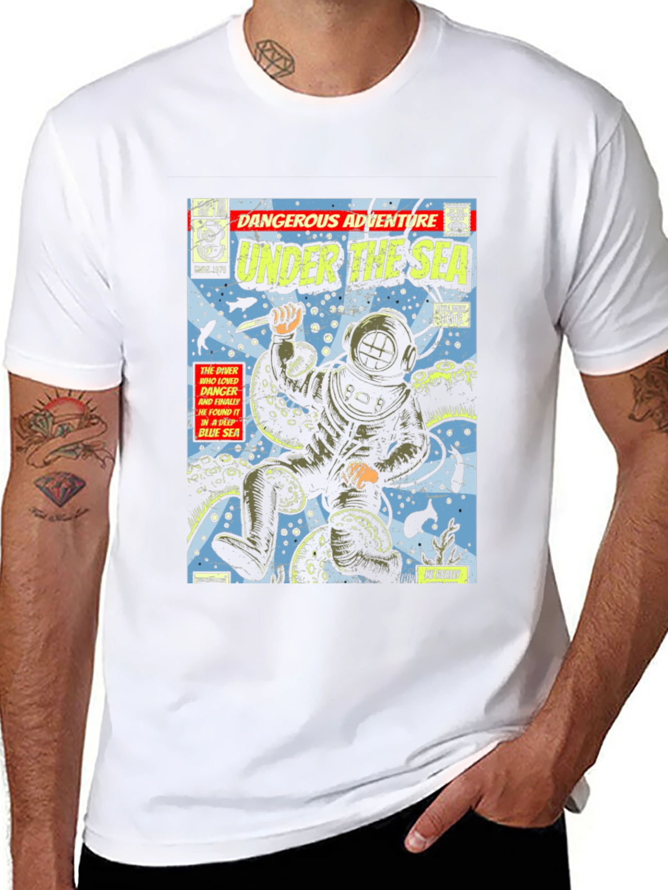 Retro Comic Book Under The Sea Graphic Tee