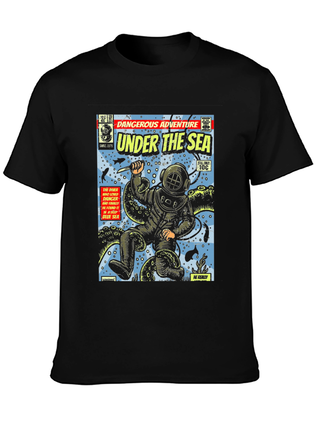 Retro Comic Book Under The Sea Graphic Tee