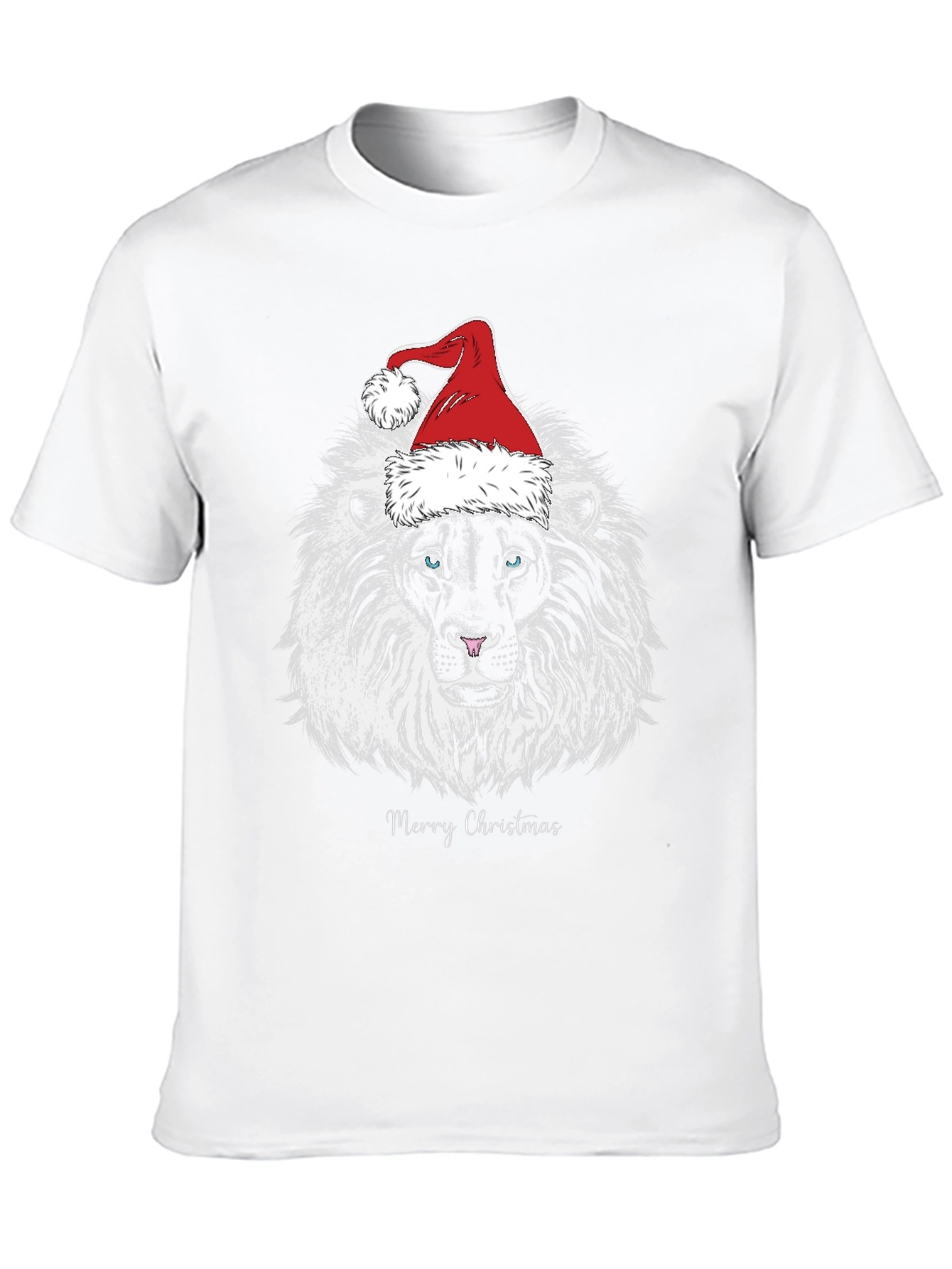 Lion Merry Christmas Graphic T-Shirt