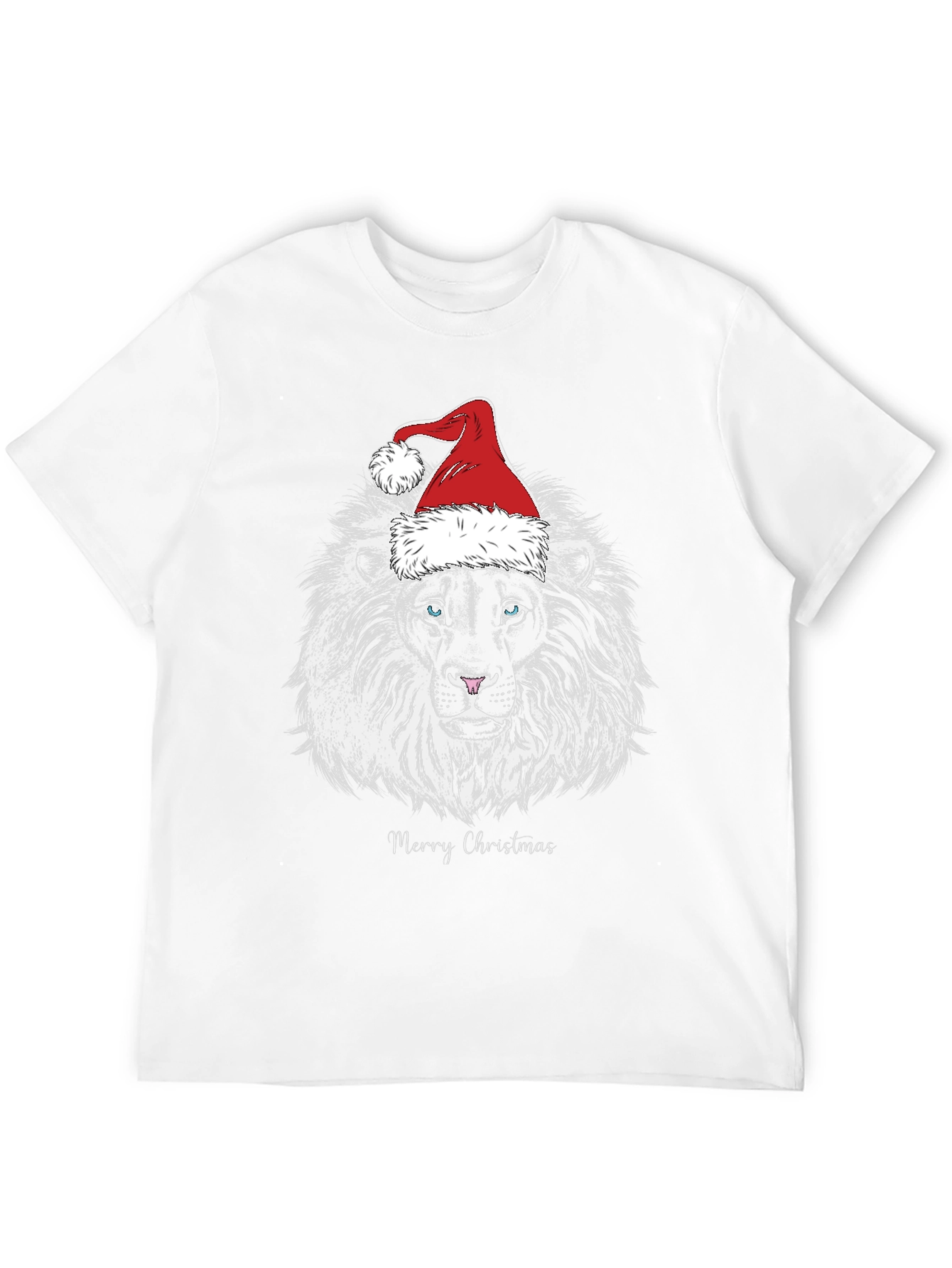 Lion Merry Christmas Graphic T-Shirt