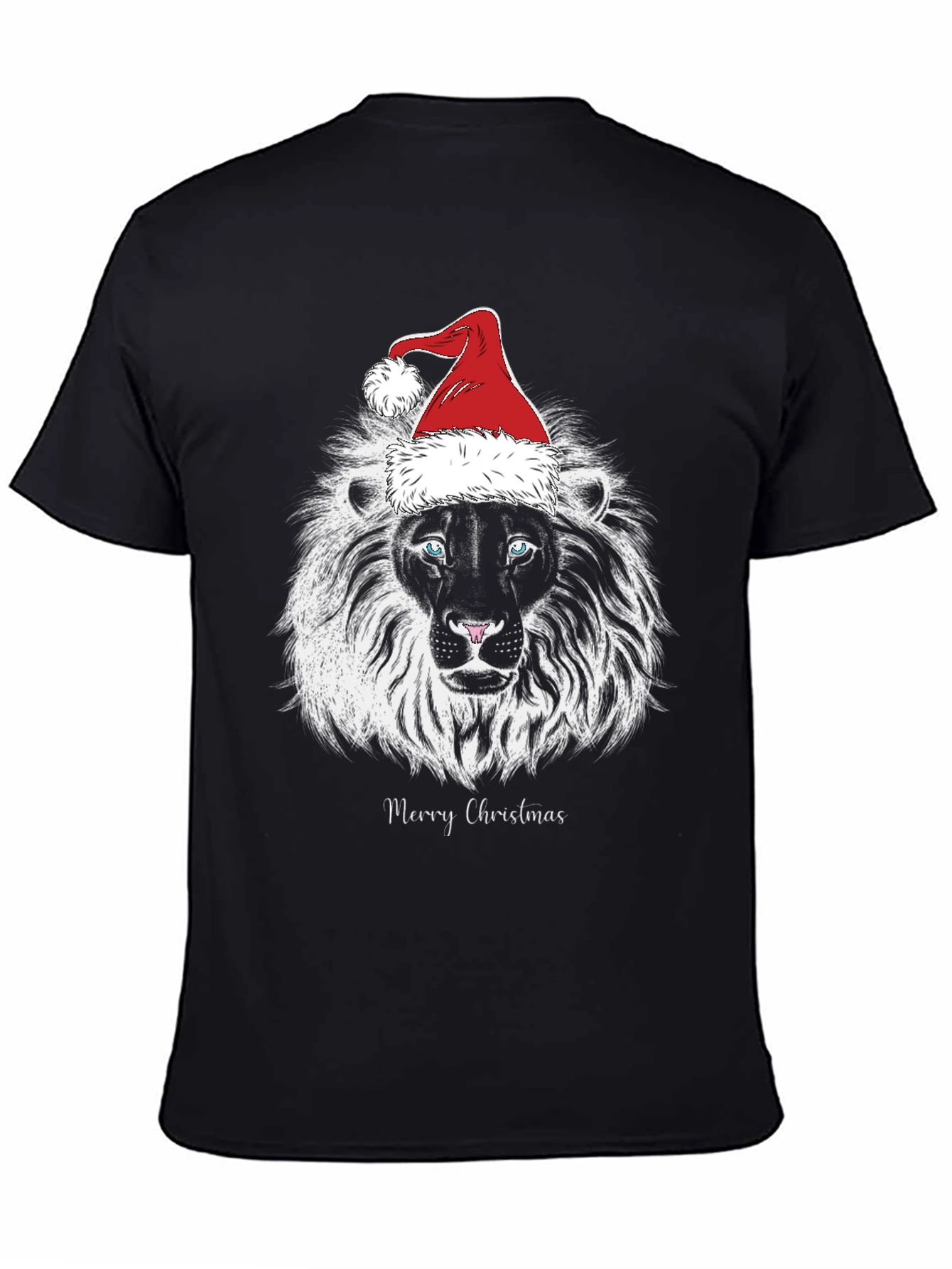 Lion Merry Christmas Graphic T-Shirt
