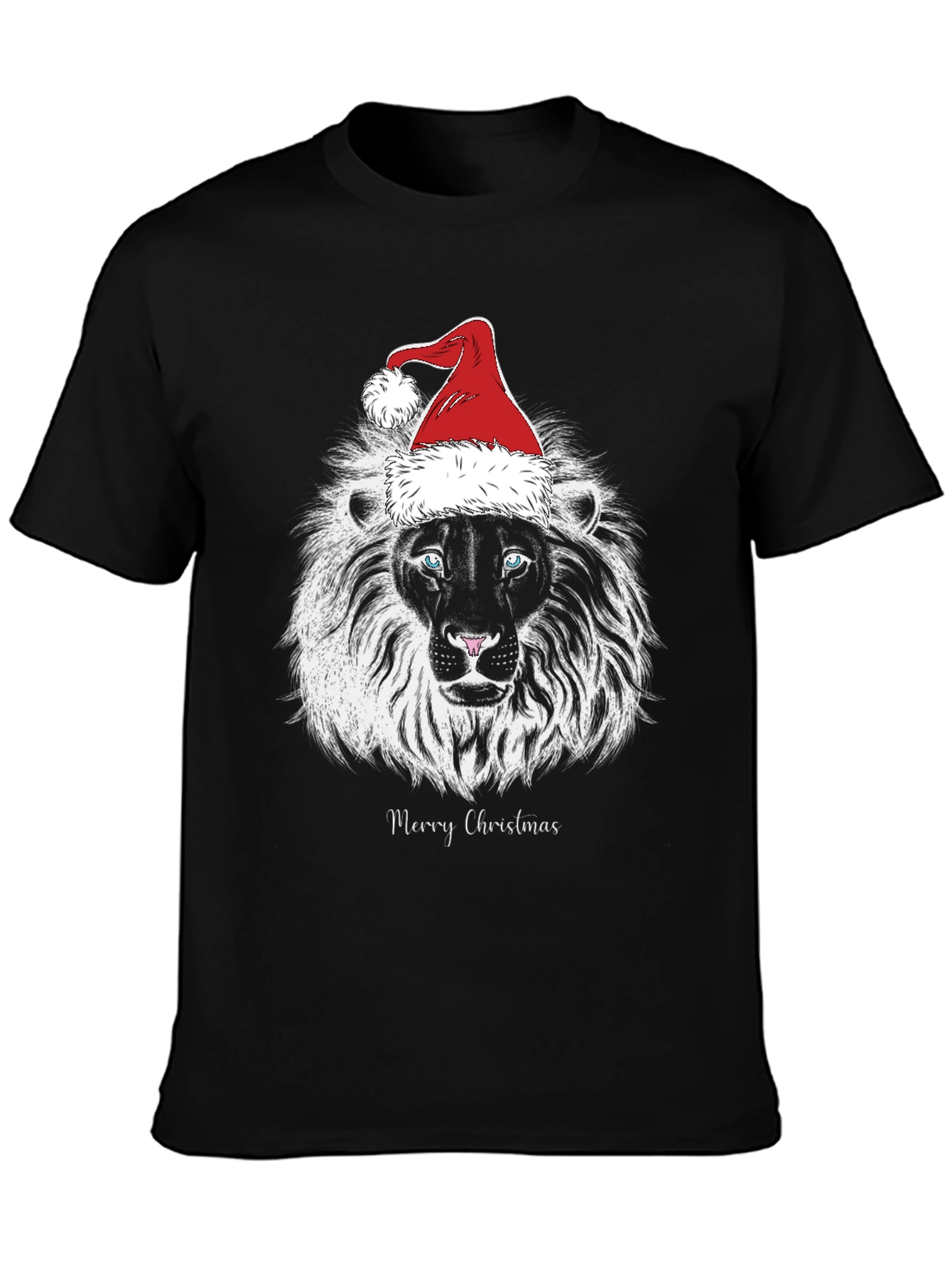 Lion Merry Christmas Graphic T-Shirt