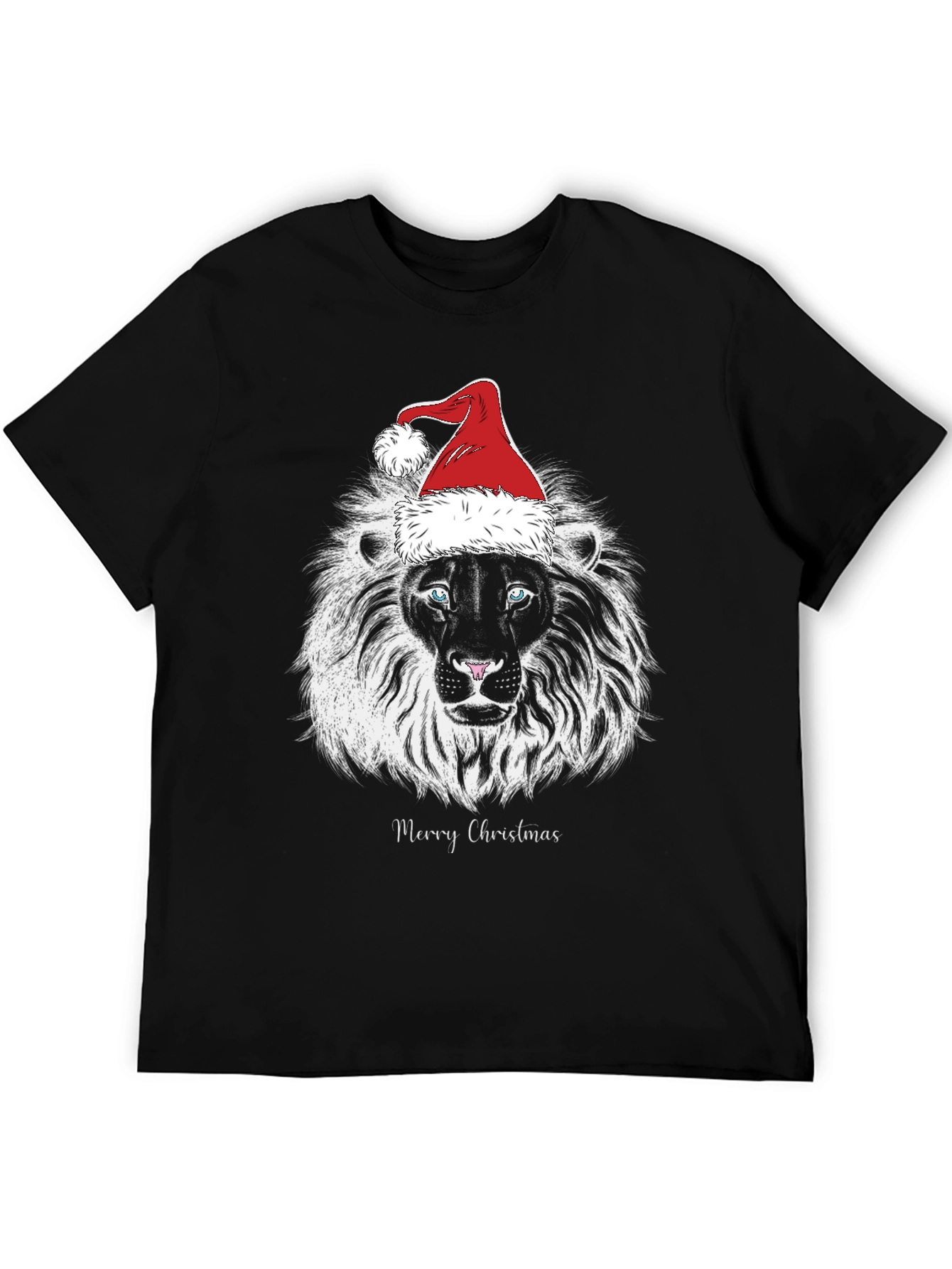 Lion Merry Christmas Graphic T-Shirt