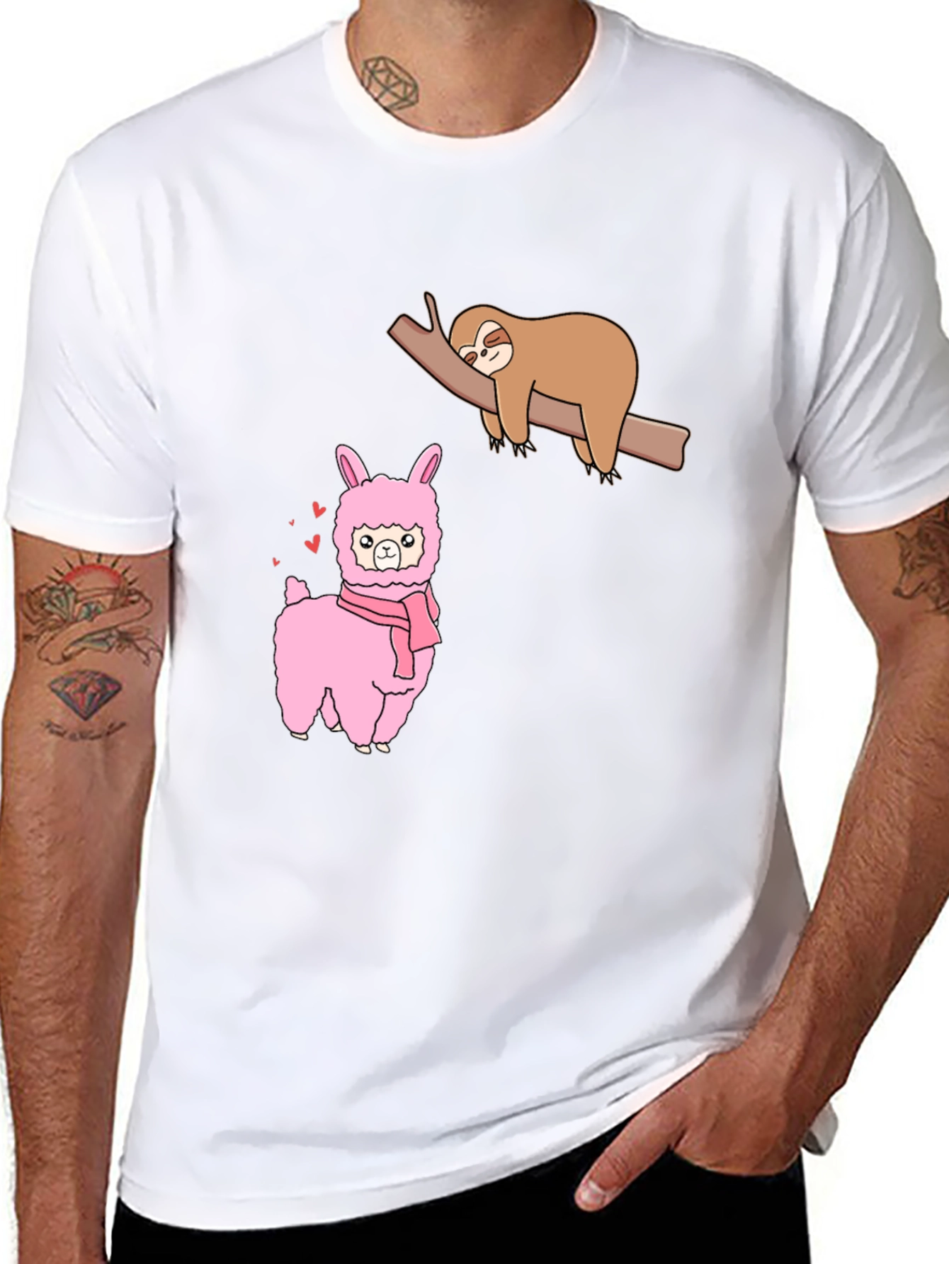 Sloth & Llama Graphic Tee - Black