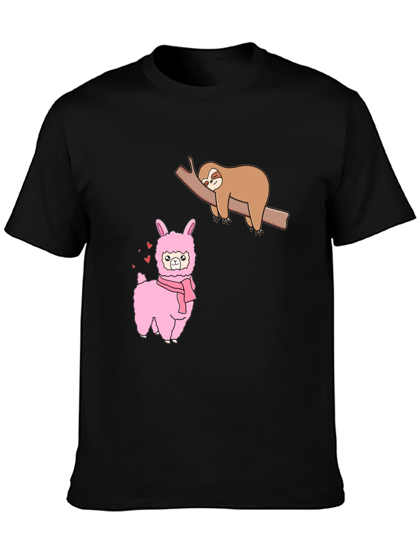 Sloth & Llama Graphic Tee - Black