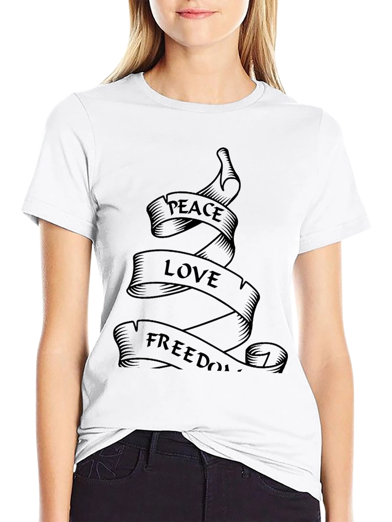 Peace Love Freedom Graphic T-Shirt