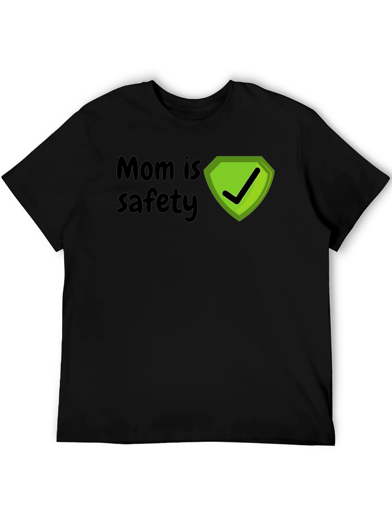 Mom is Safety Superhero T-Shirt - Black Cotton Tee