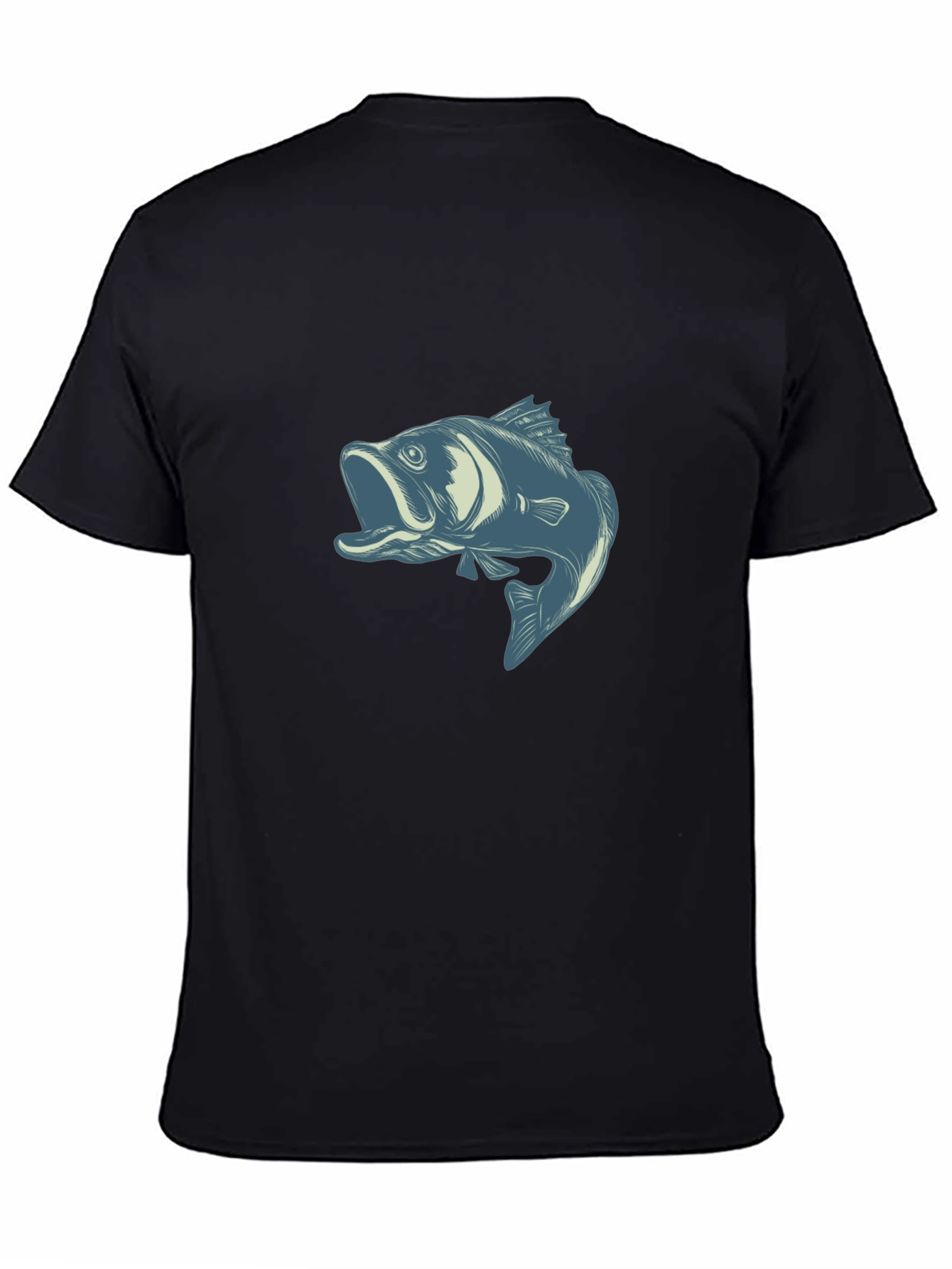 Mens Black T-Shirt with Angler Fish Graphic