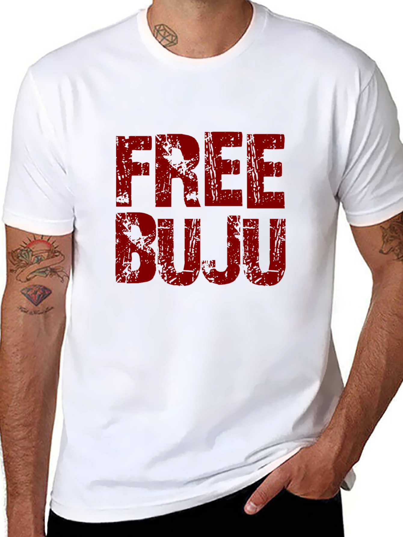 Free Buju Tee - Distressed Graphic T-Shirt