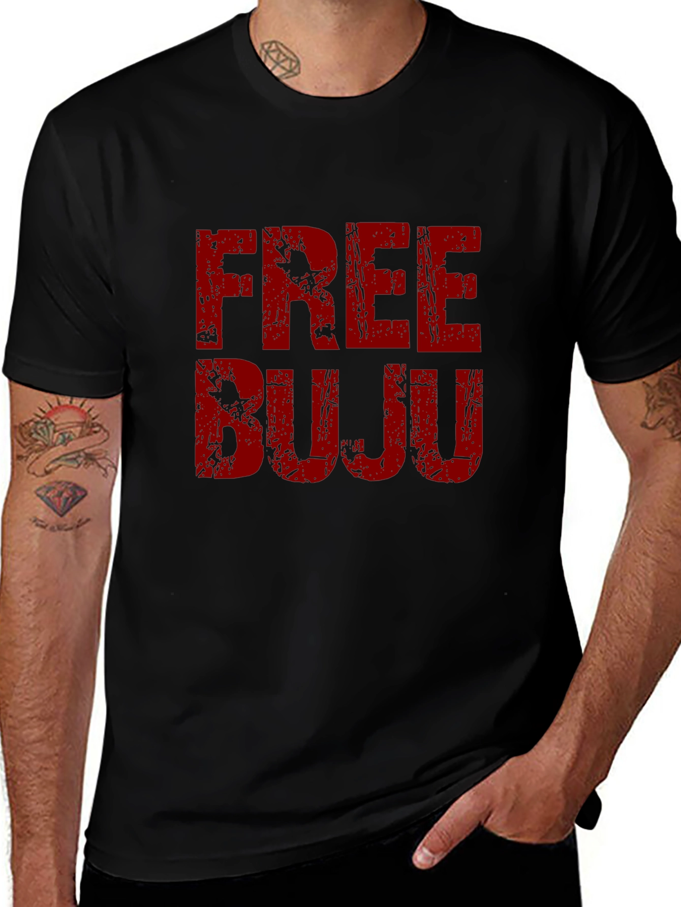Free Buju Tee - Distressed Graphic T-Shirt