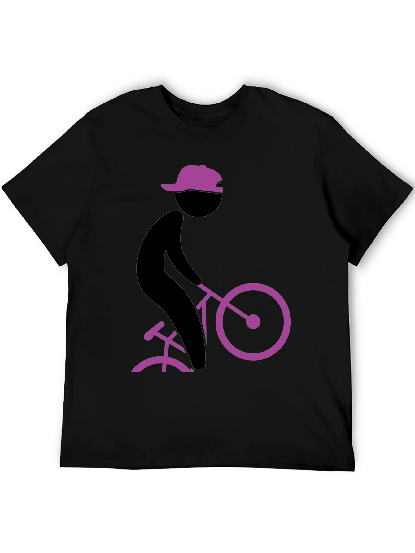 Cool Black T-Shirt with Cyclist Graphic