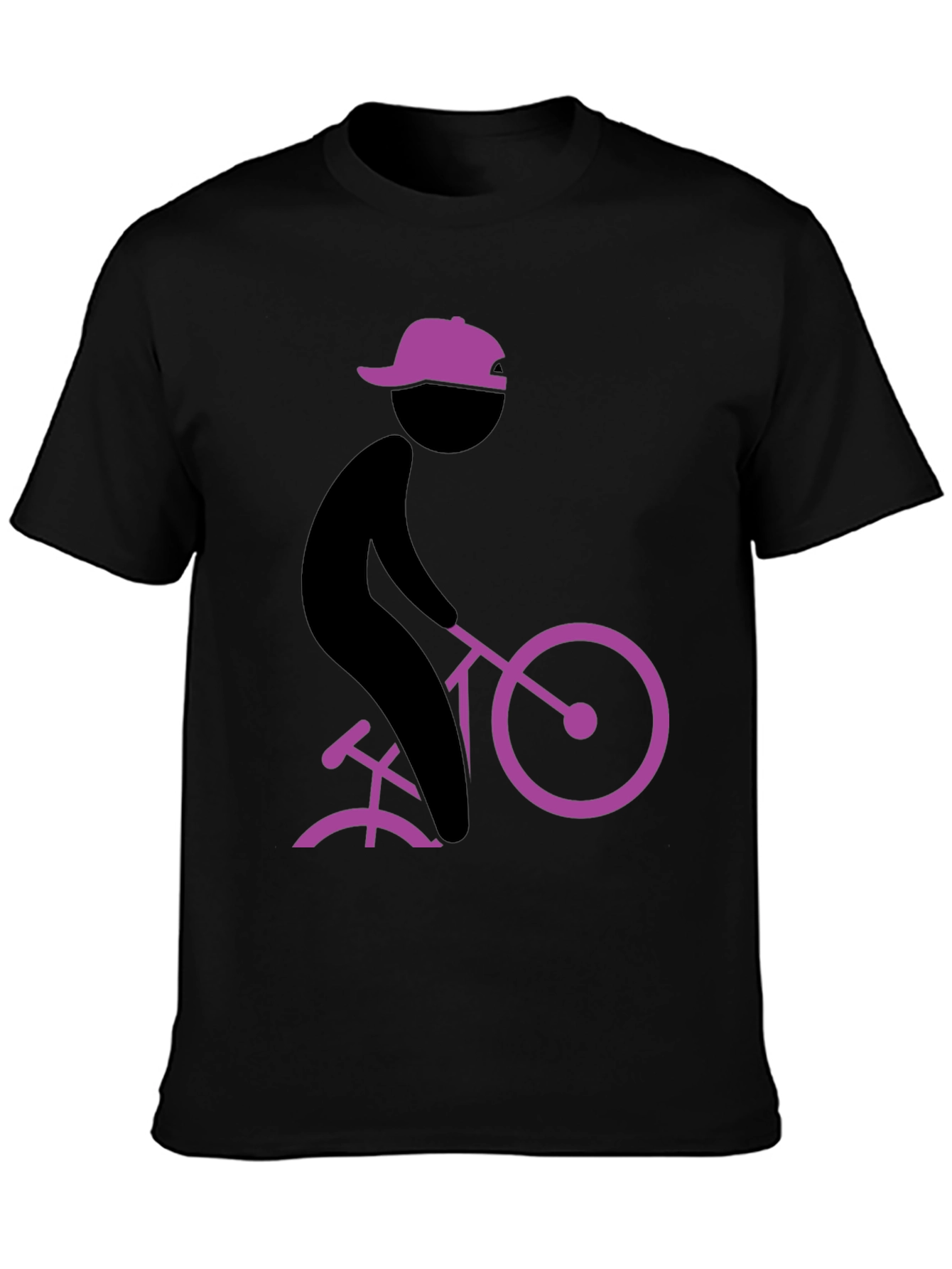 Cool Black T-Shirt with Cyclist Graphic