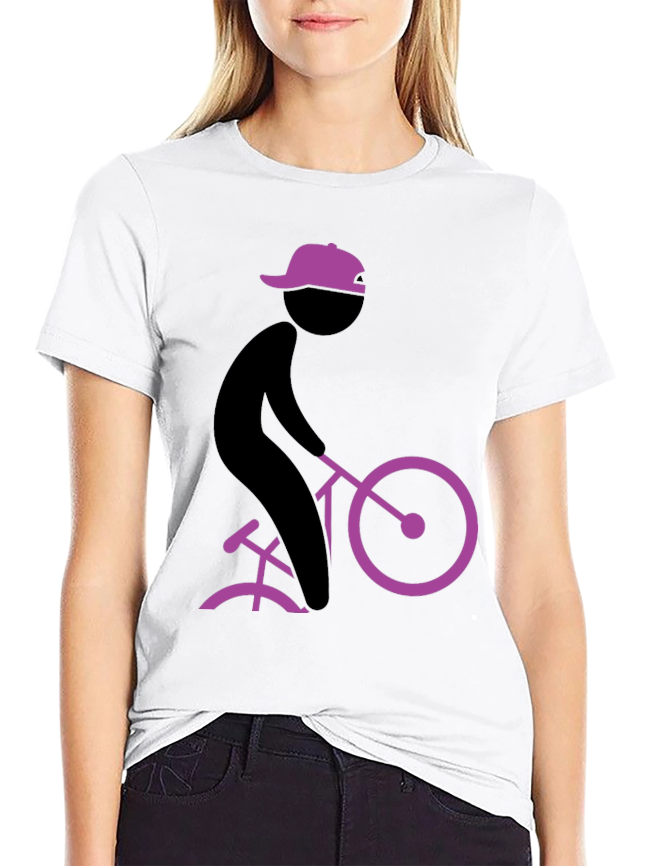 Cool Black T-Shirt with Cyclist Graphic