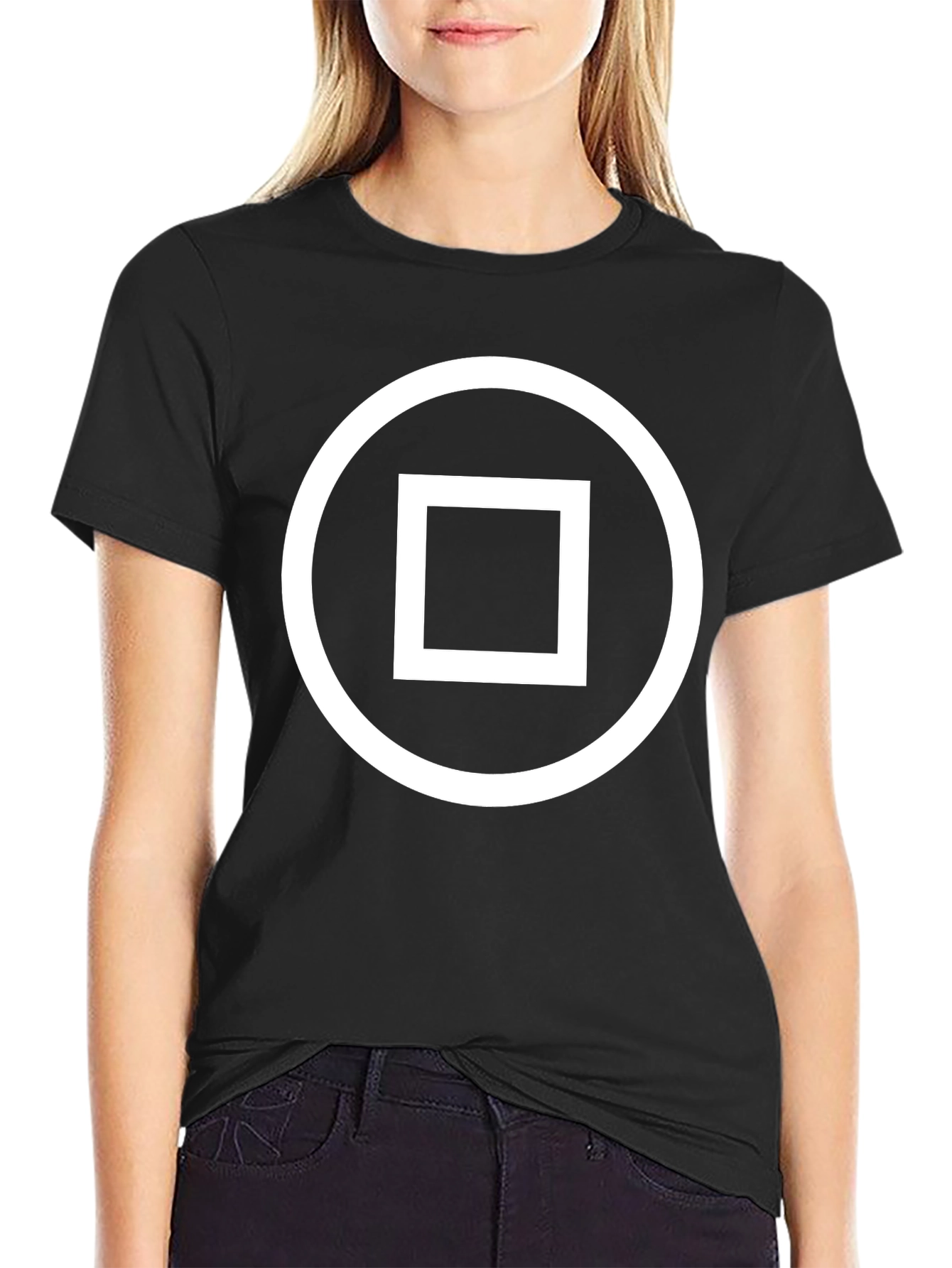 Geometric Design Black T-Shirt