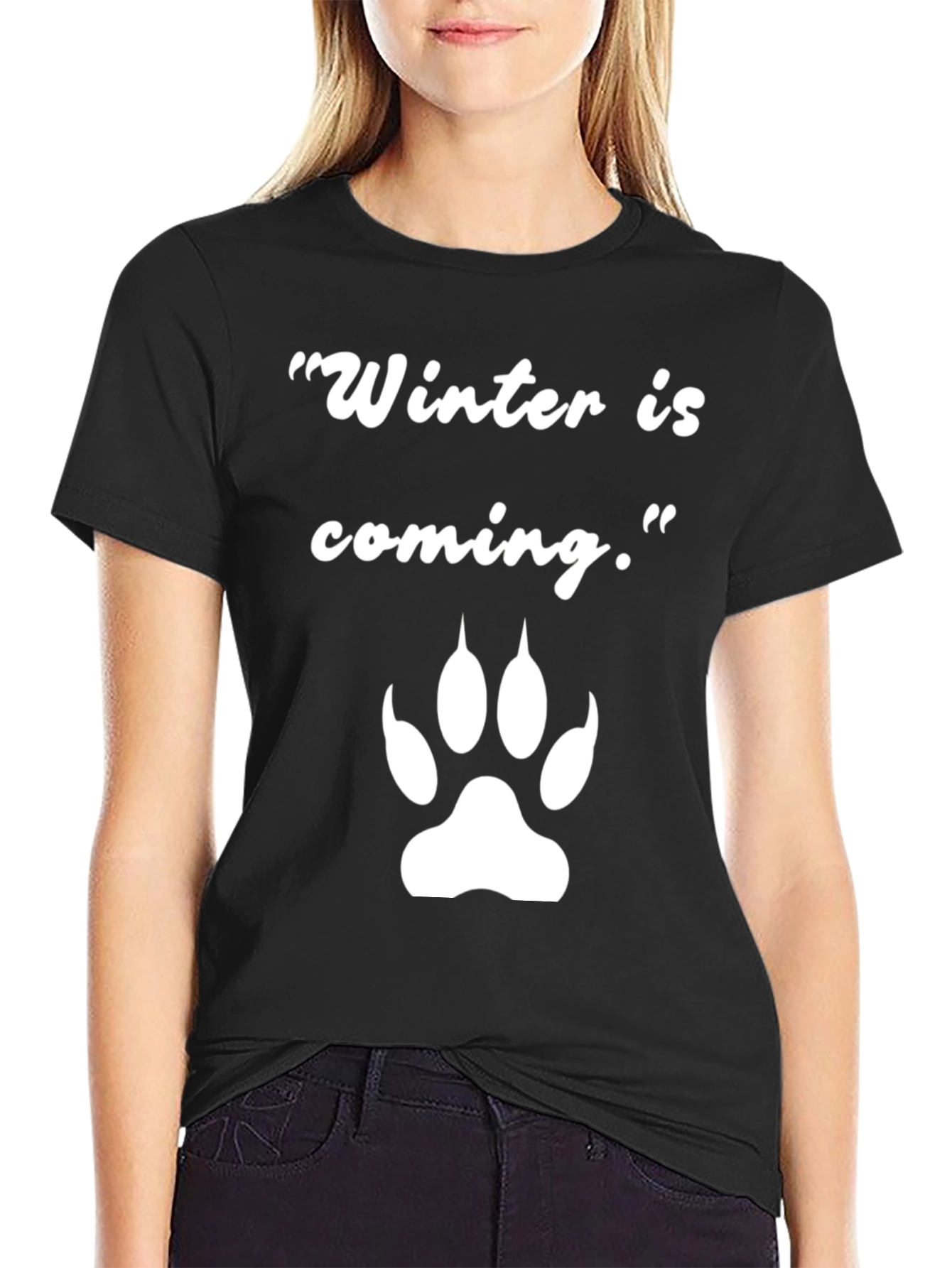 Winter Is Coming Paw Print Graphic Tee
