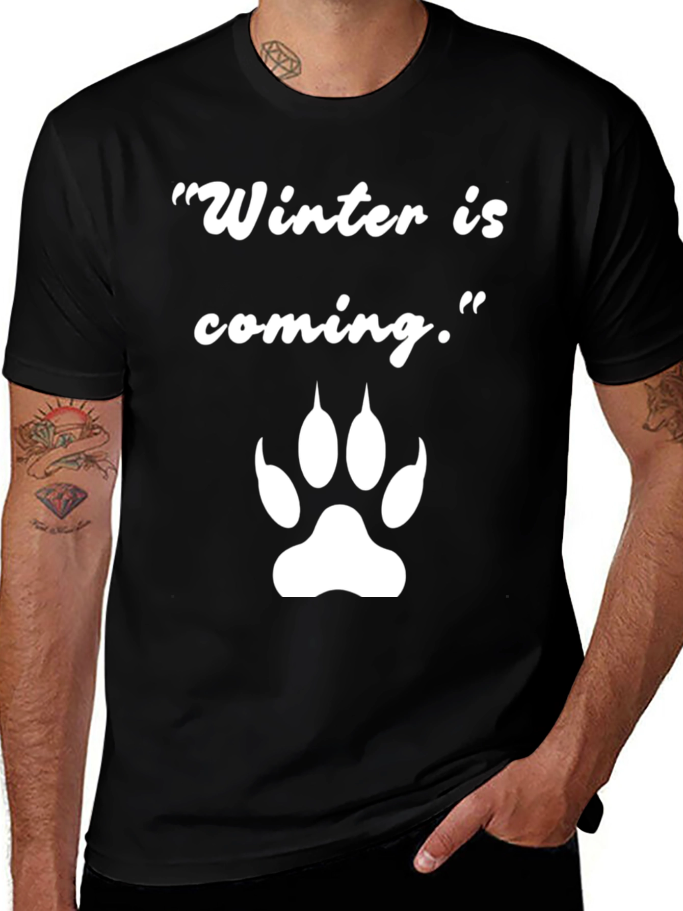 Winter Is Coming Paw Print Graphic Tee