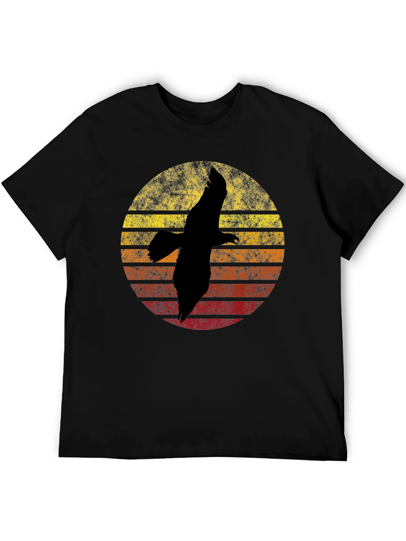 Retro Sunset Eagle Graphic T-Shirt