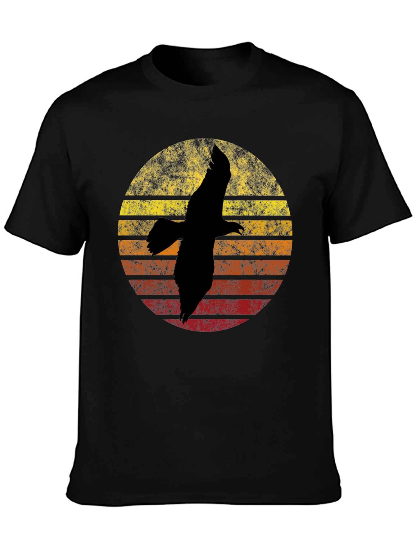 Retro Sunset Eagle Graphic T-Shirt