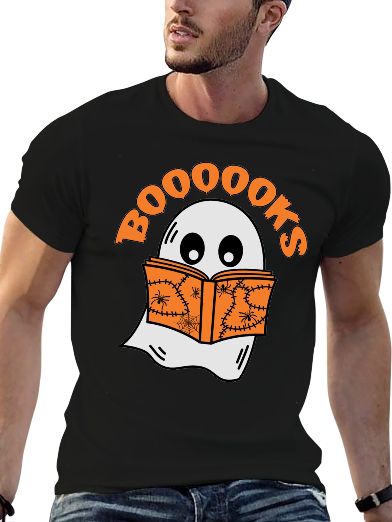 Booooks Halloween T-Shirt - Ghost Reading Book Tee