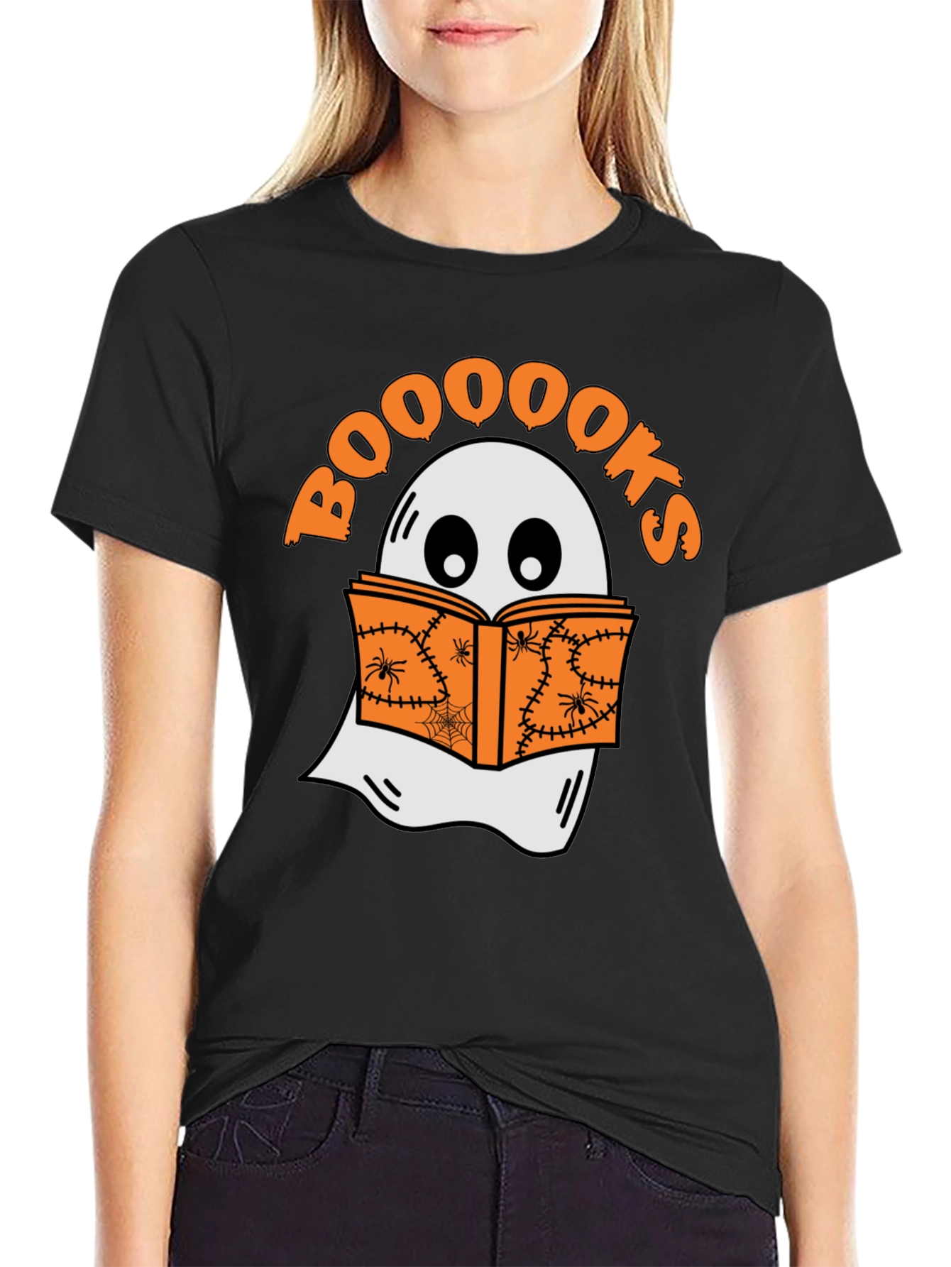 Booooks Halloween T-Shirt - Ghost Reading Book Tee