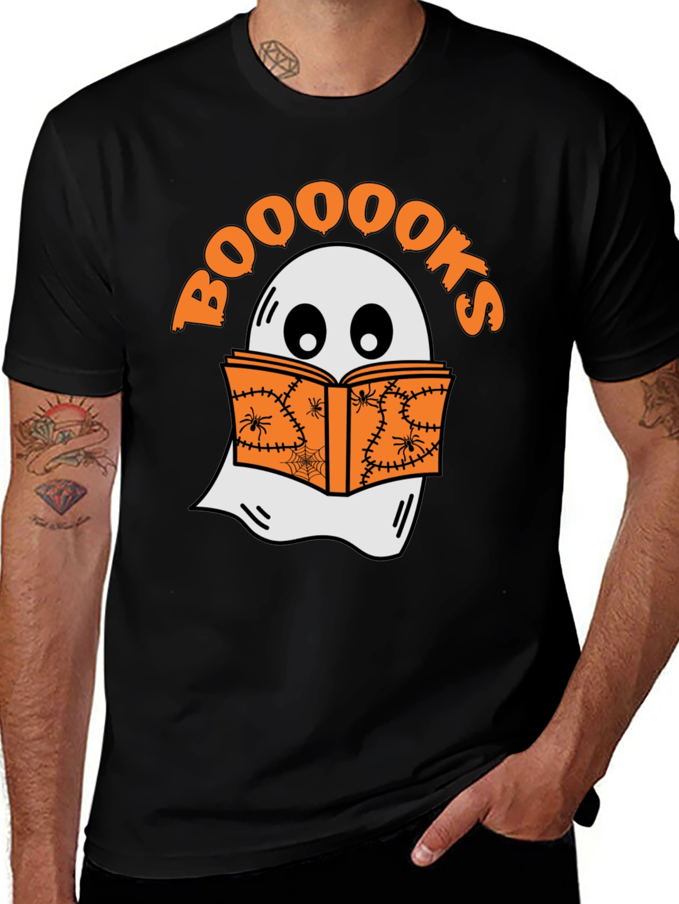 Booooks Halloween T-Shirt - Ghost Reading Book Tee