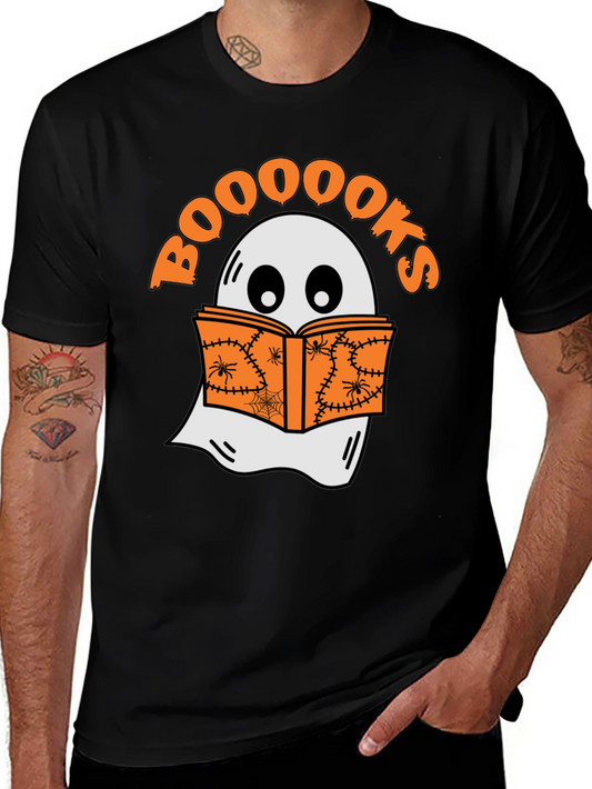 Booooks Halloween T-Shirt - Ghost Reading Book Tee