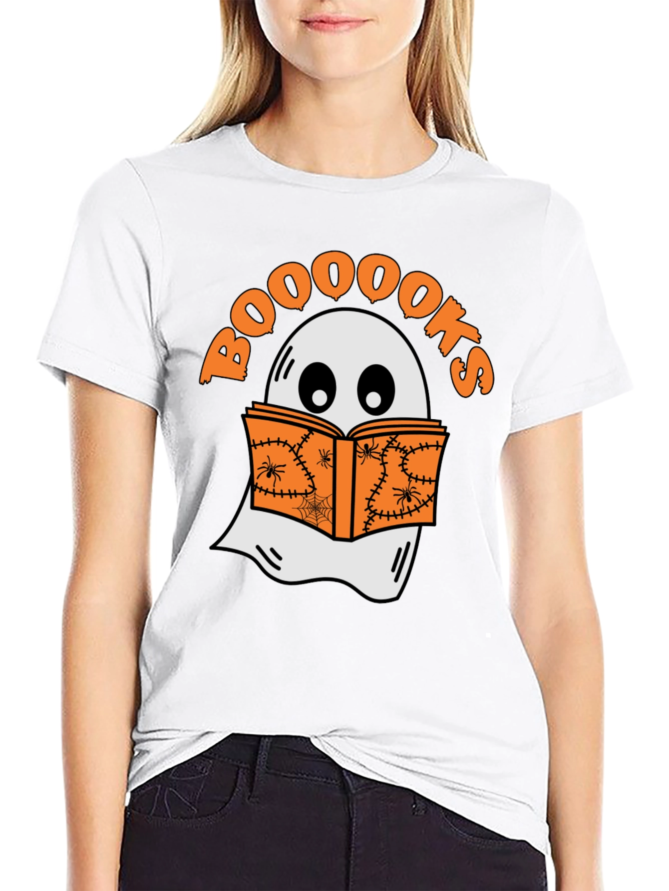 Booooks Halloween T-Shirt - Ghost Reading Book Tee