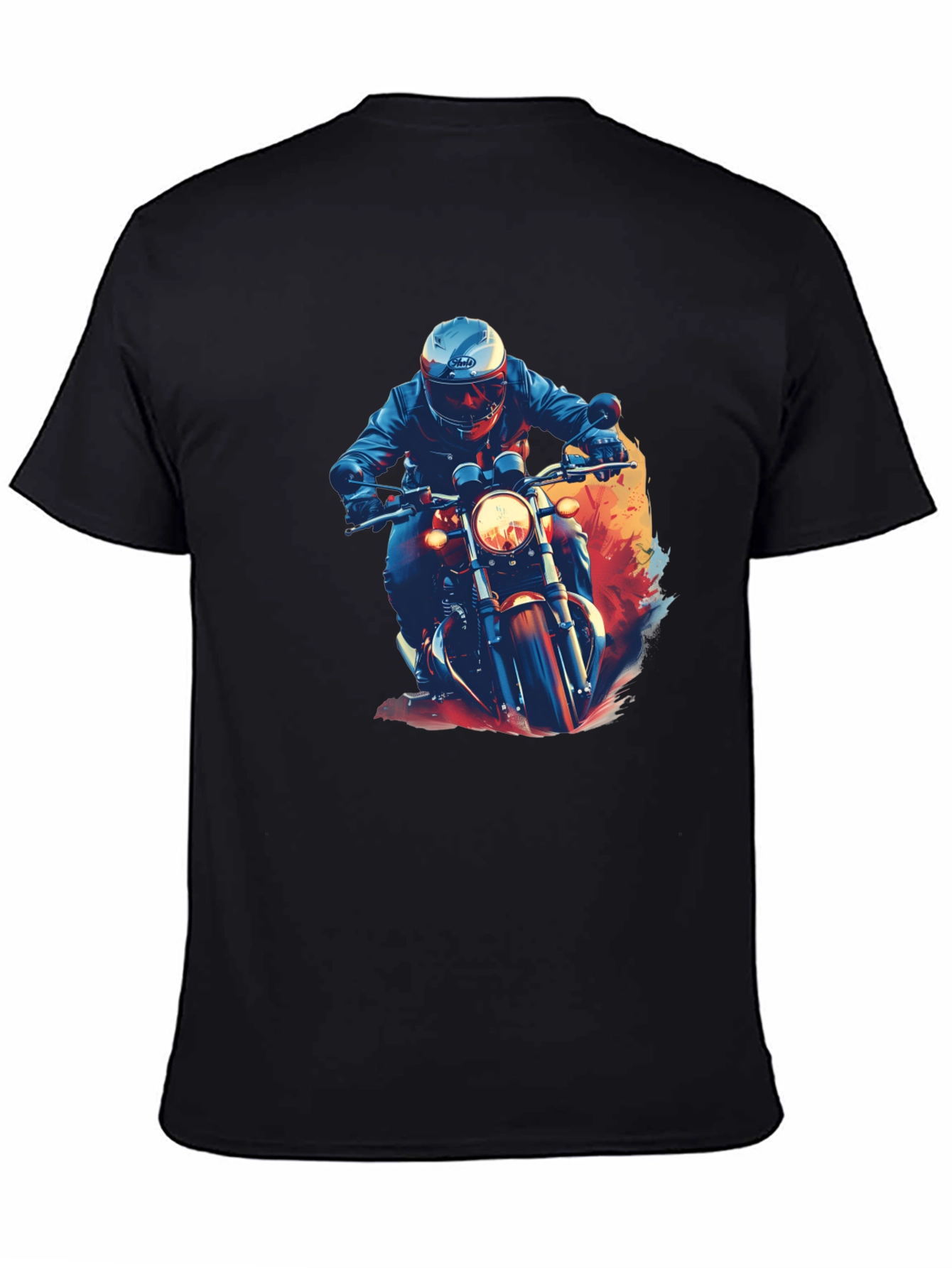 Motorcycle Rider Graphic Black T-Shirt