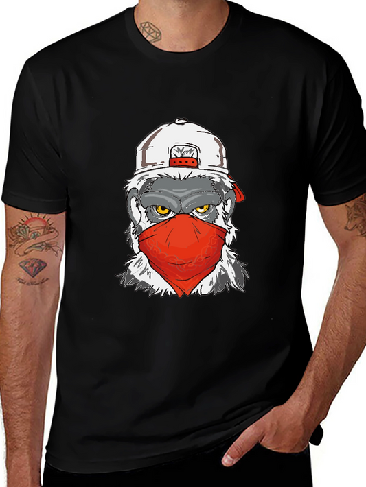 Gorilla Tee: Bandana & Baseball Cap - Cool Graphic Print
